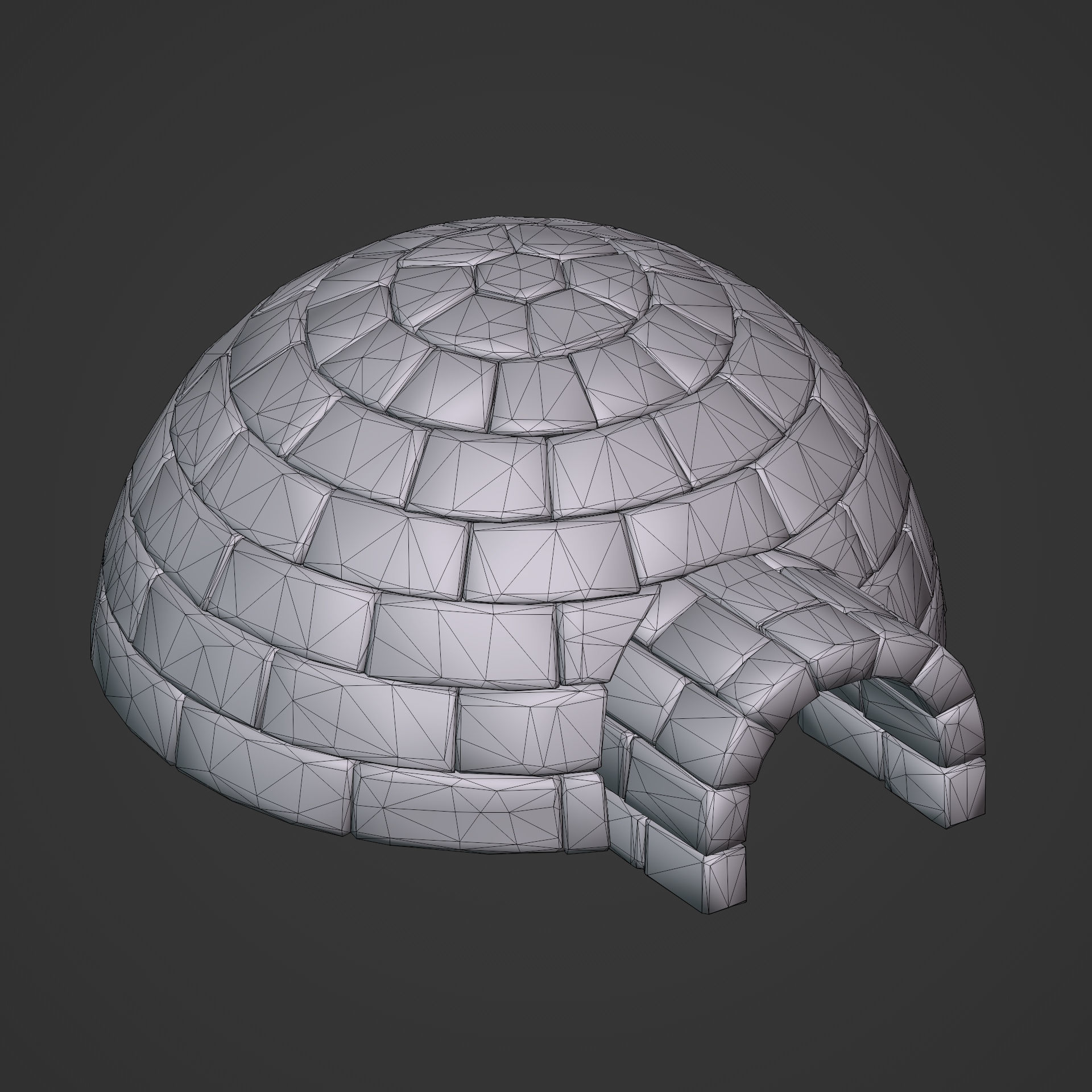 LowPoly Igloo Low-poly 3D model_9