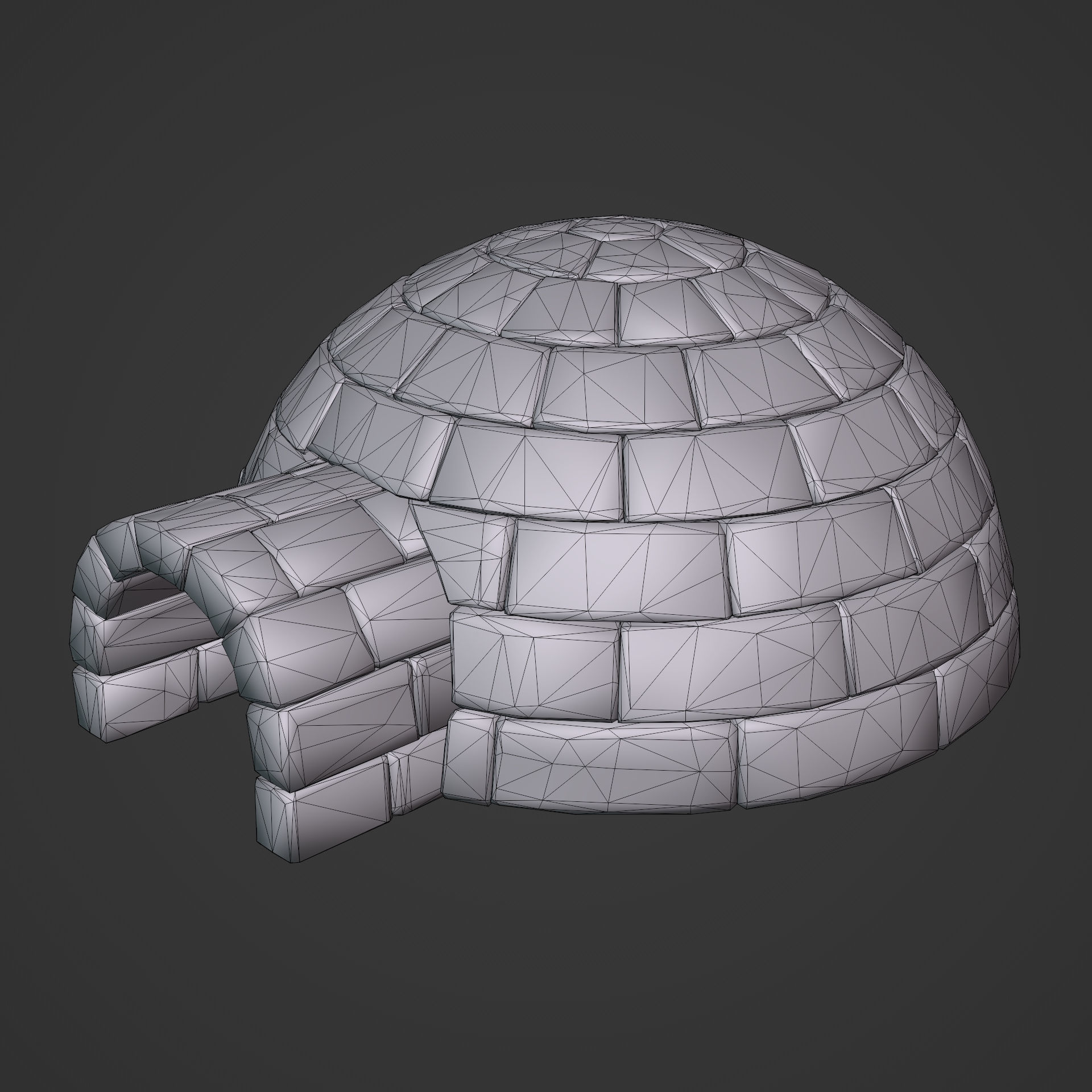 LowPoly Igloo Low-poly 3D model_3