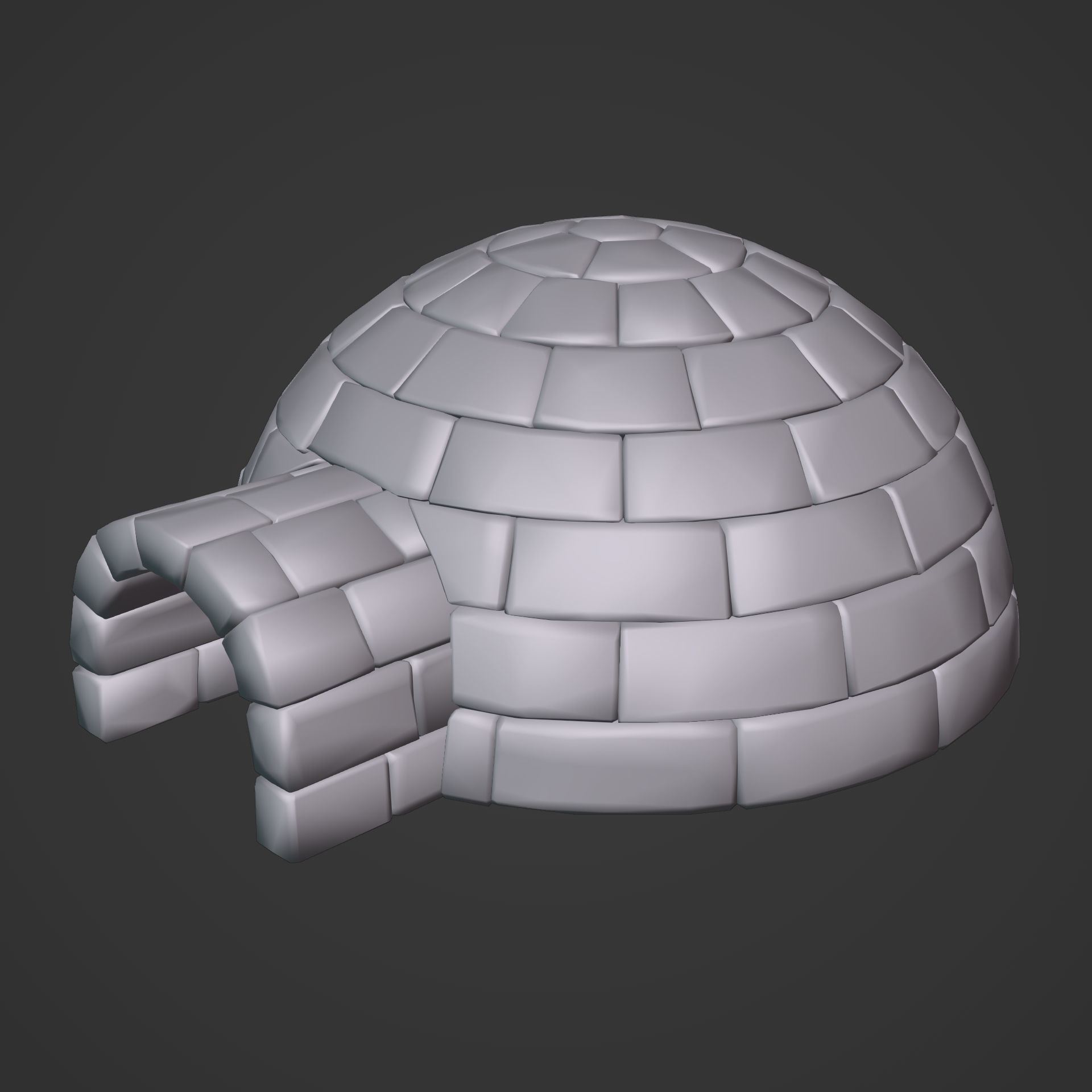 LowPoly Igloo Low-poly 3D model_2