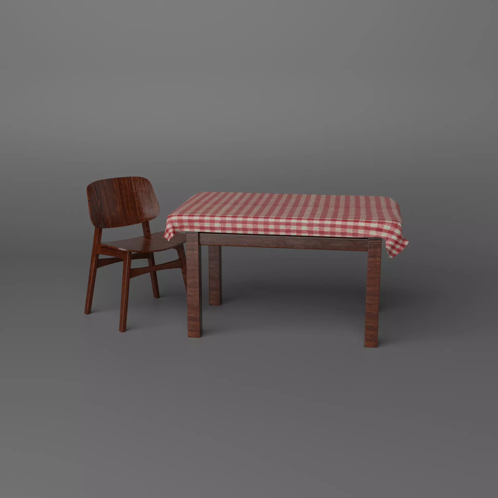 Dining table with chair Free 3D model