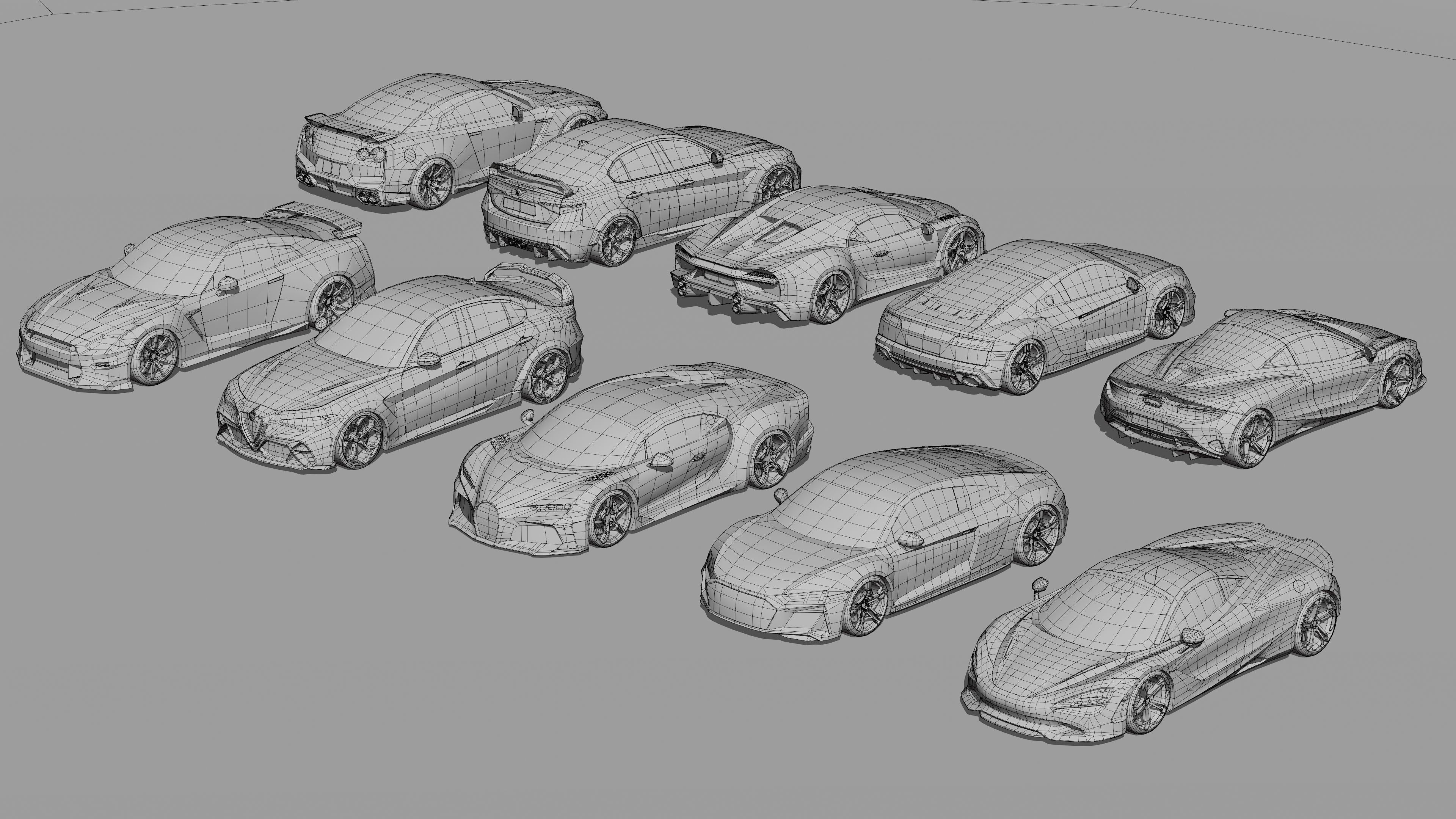 Sports Cars Lowpoly Pack 2024 Low-poly 3D model_14