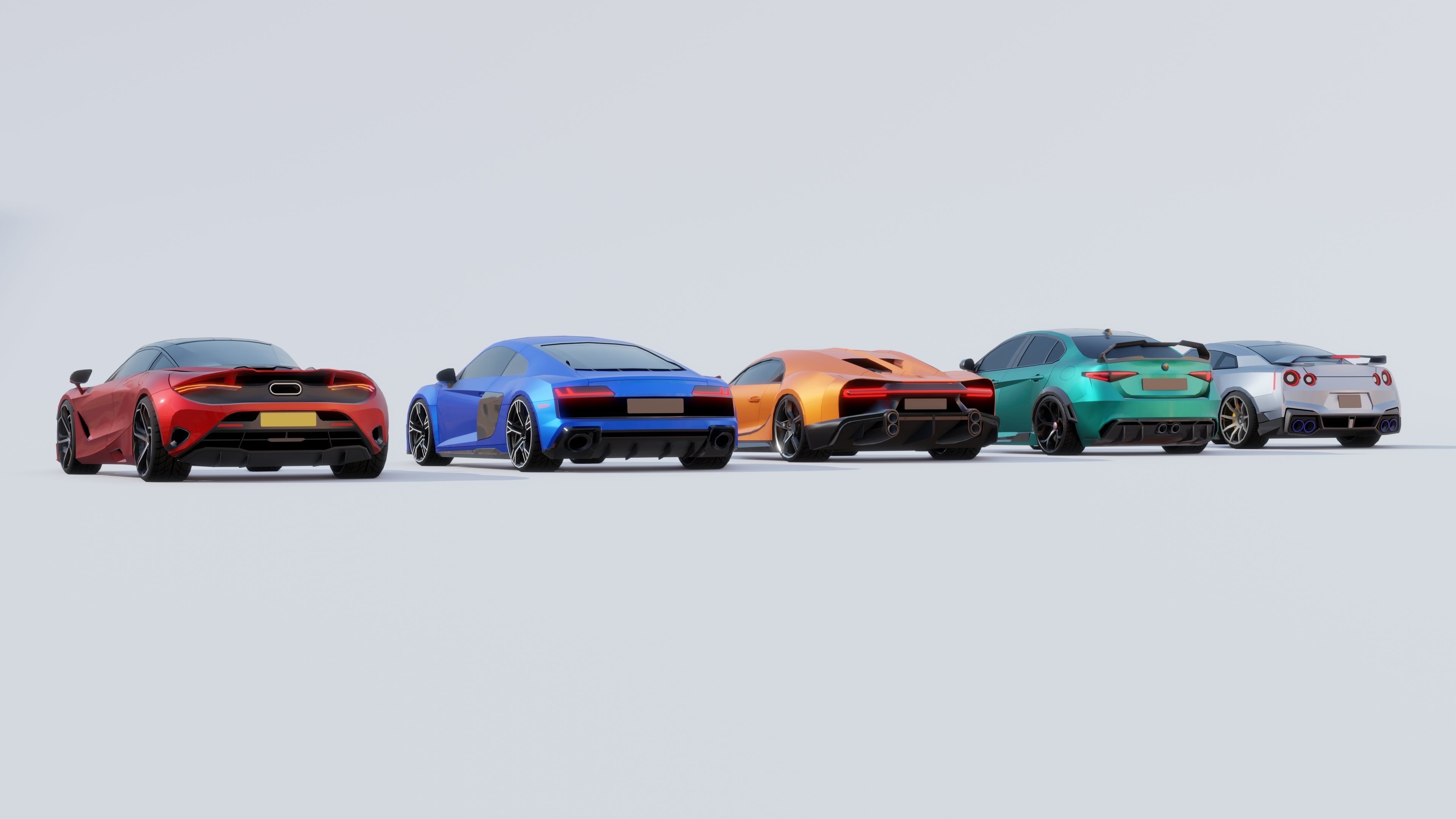 Sports Cars Lowpoly Pack 2024 Low-poly 3D model_4