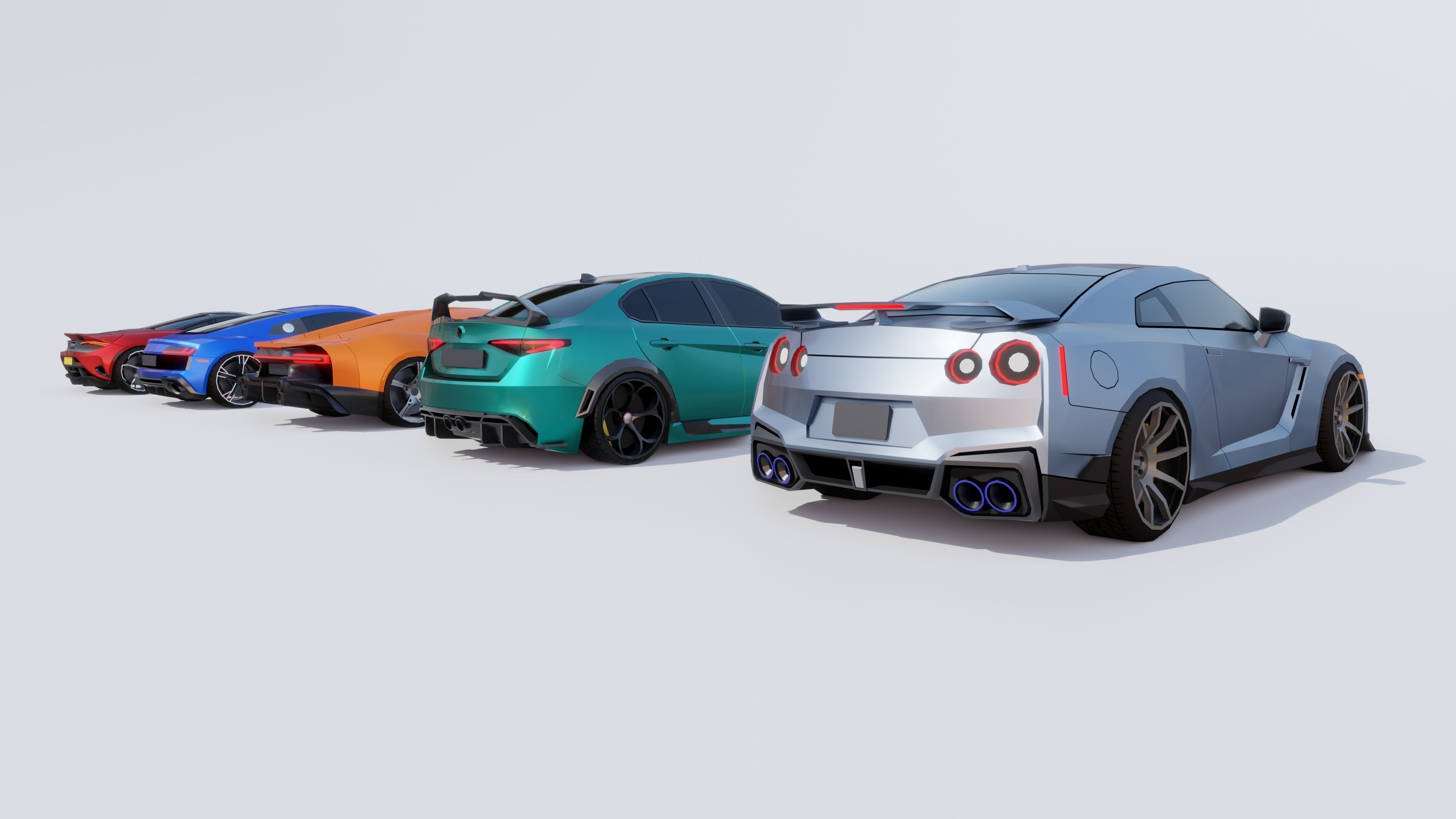 Sports Cars Lowpoly Pack 2024 Low-poly 3D model_6