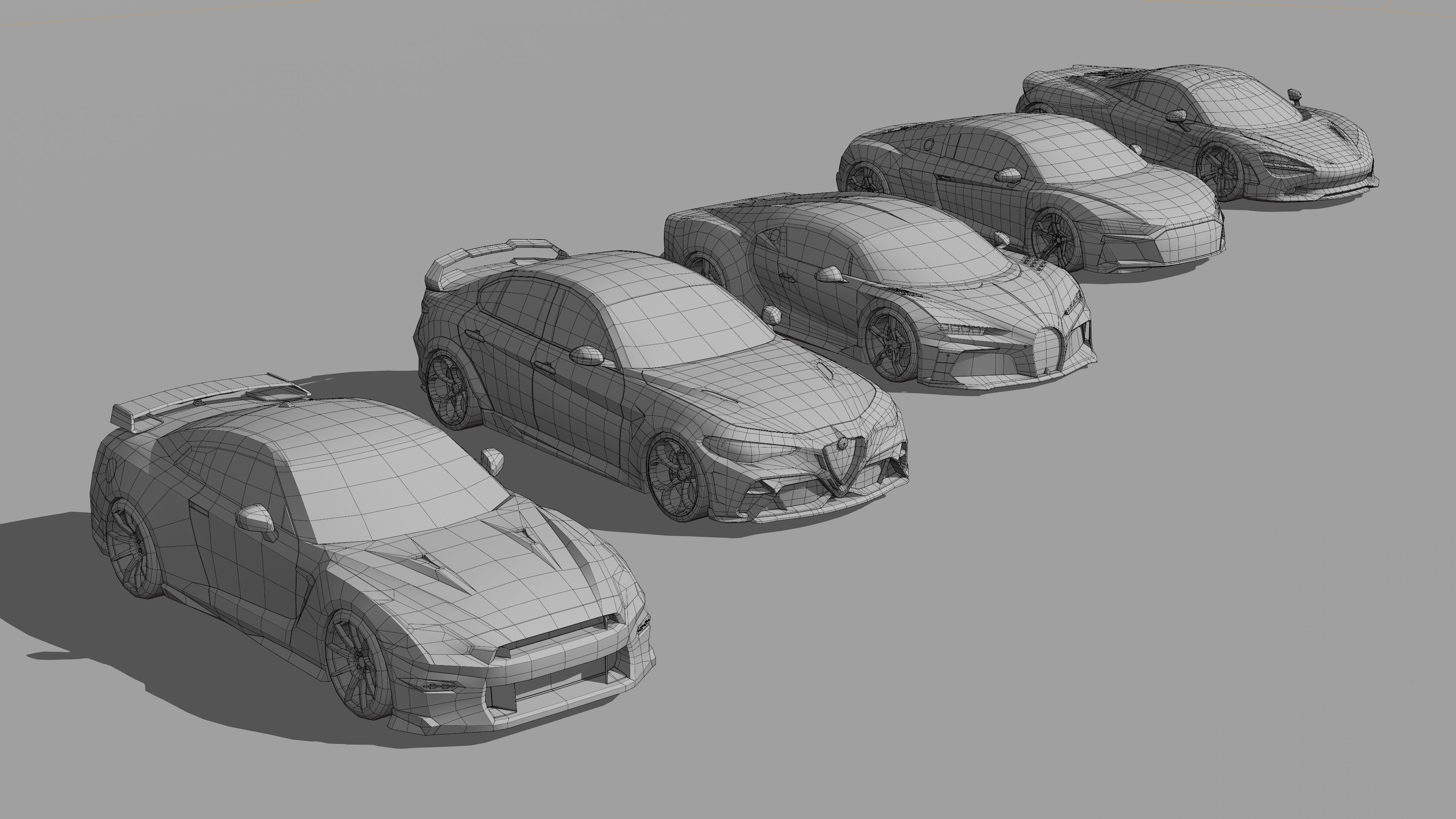 Sports Cars Lowpoly Pack 2024 Low-poly 3D model_13