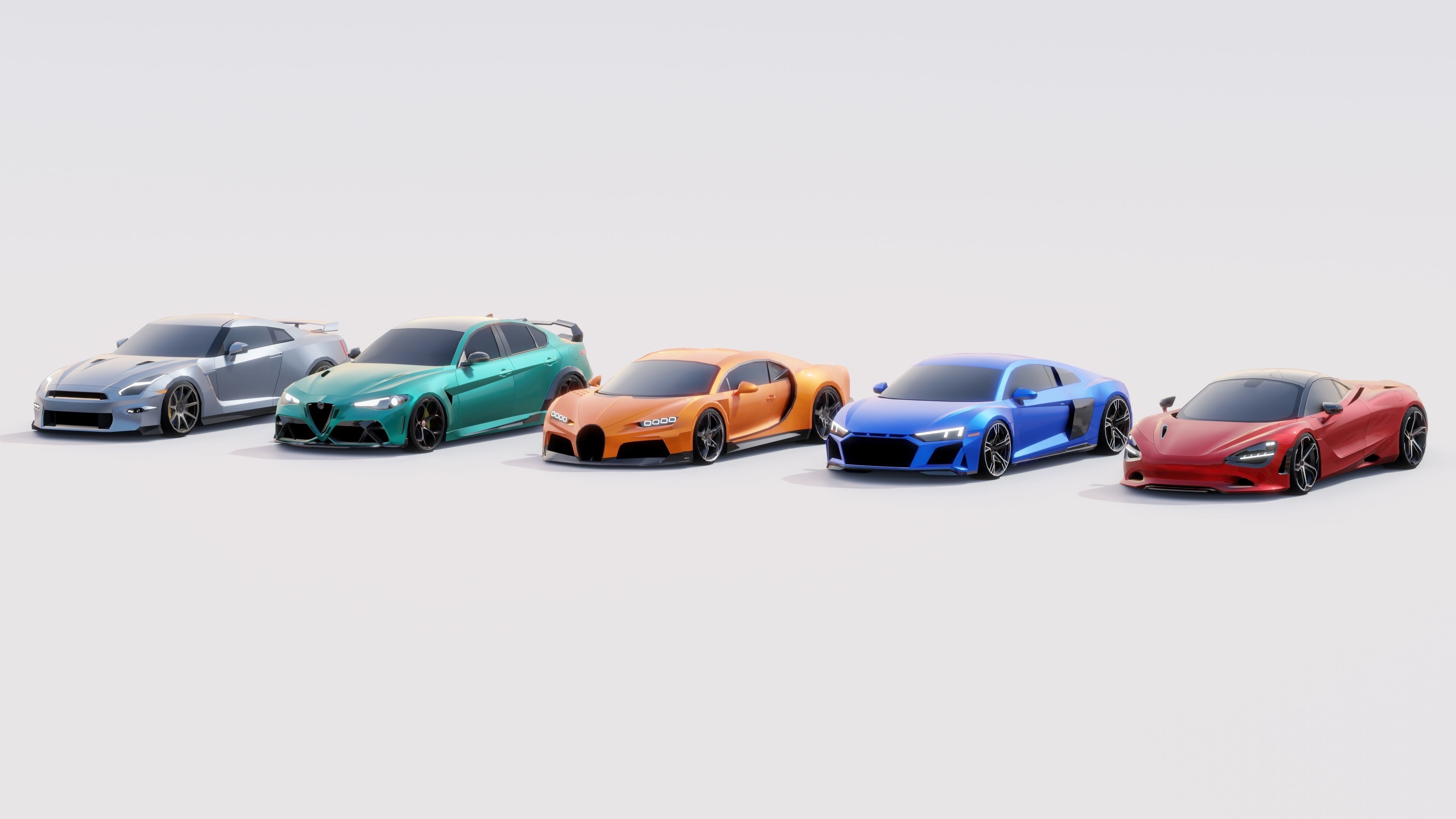 Sports Cars Lowpoly Pack 2024 Low-poly 3D model_7