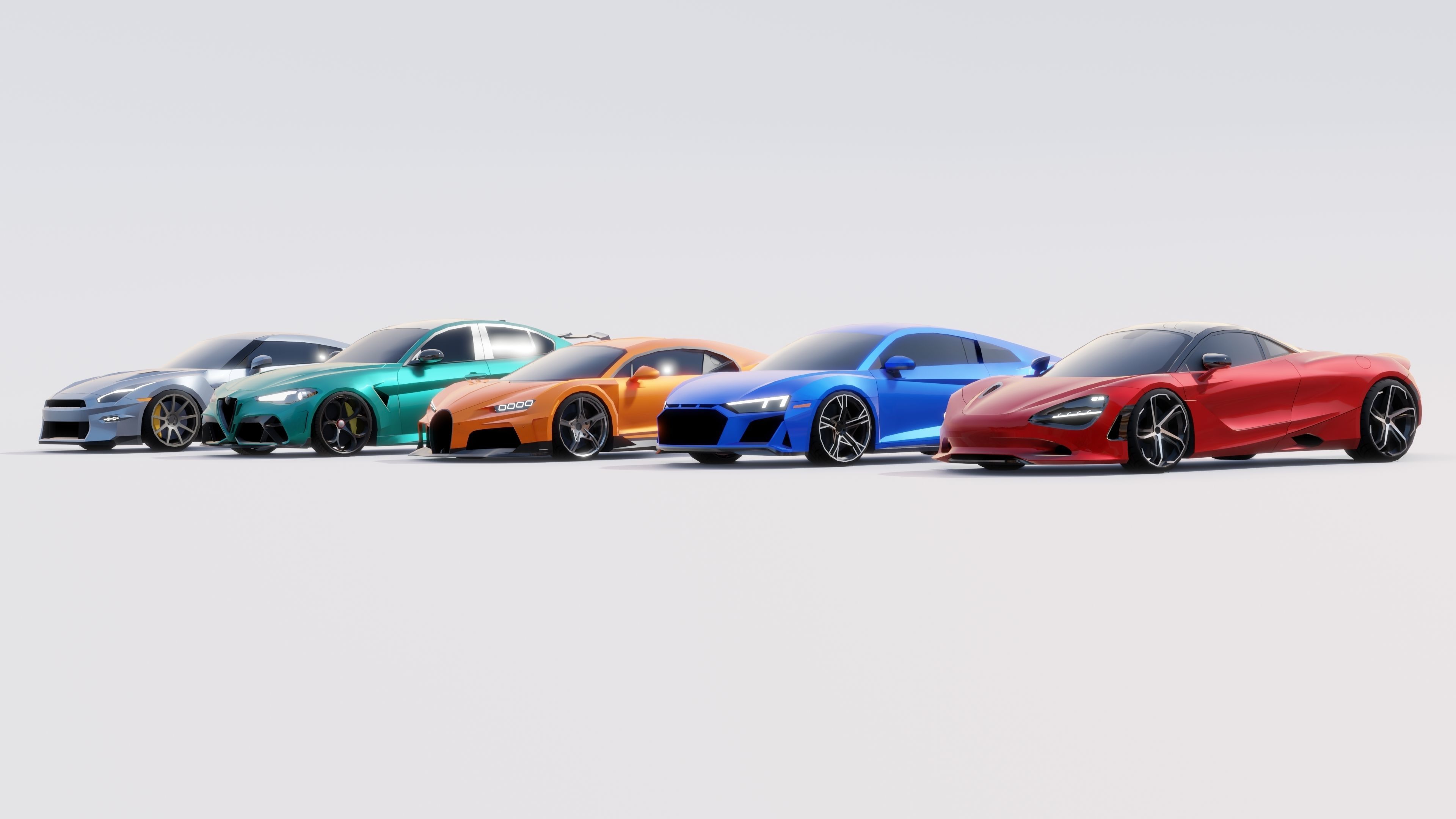 Sports Cars Lowpoly Pack 2024 Low-poly 3D model_8