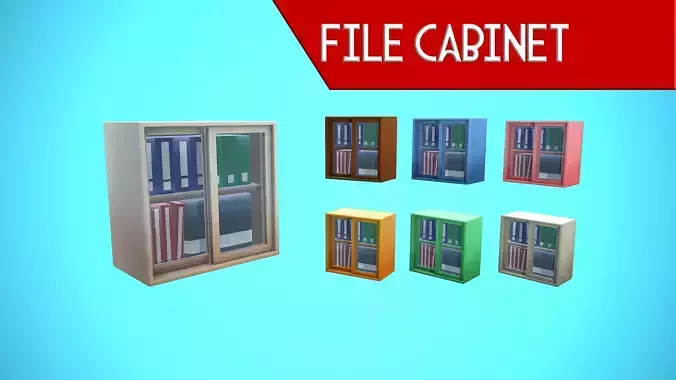 FILE CABINET FURNITURE CARTOON STYLIZED