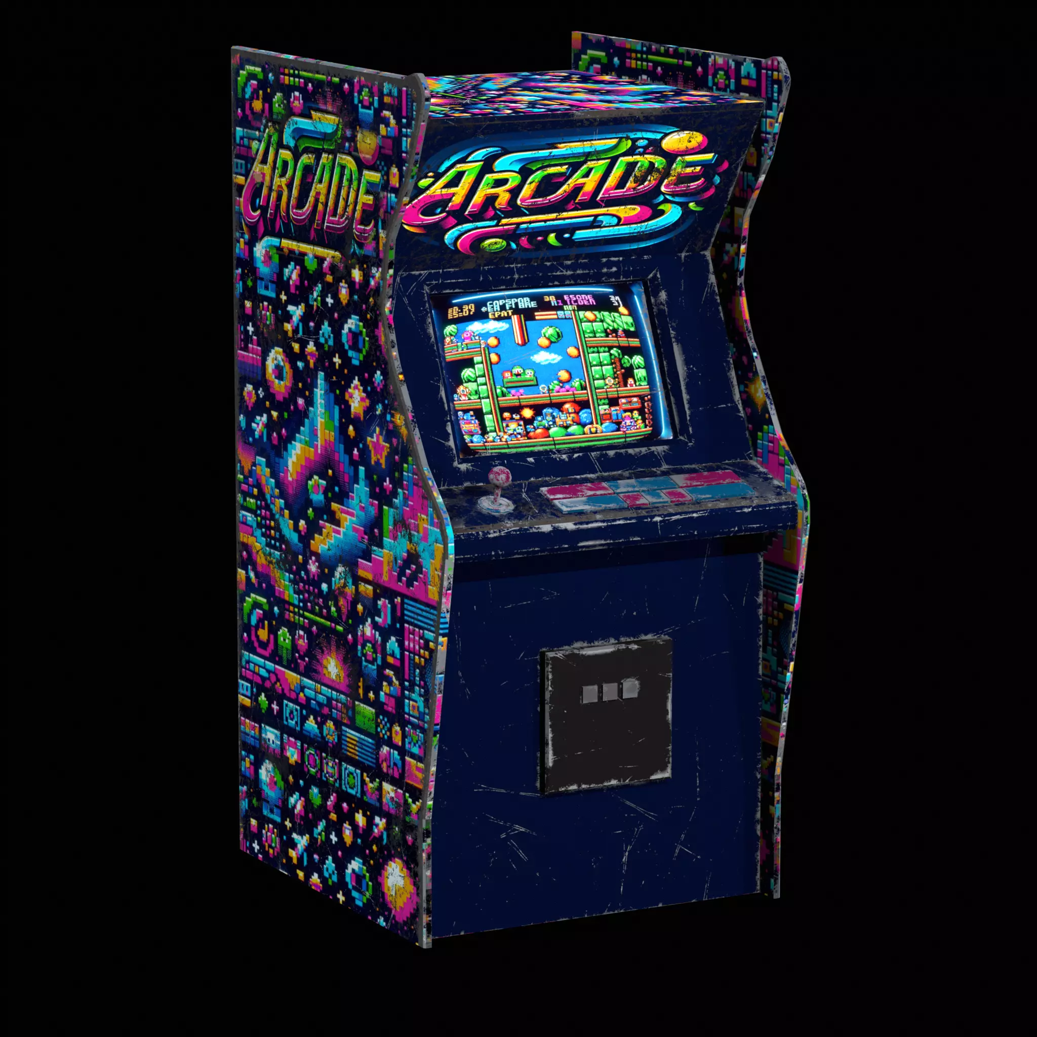 Game Machine Low-poly 3D model_0