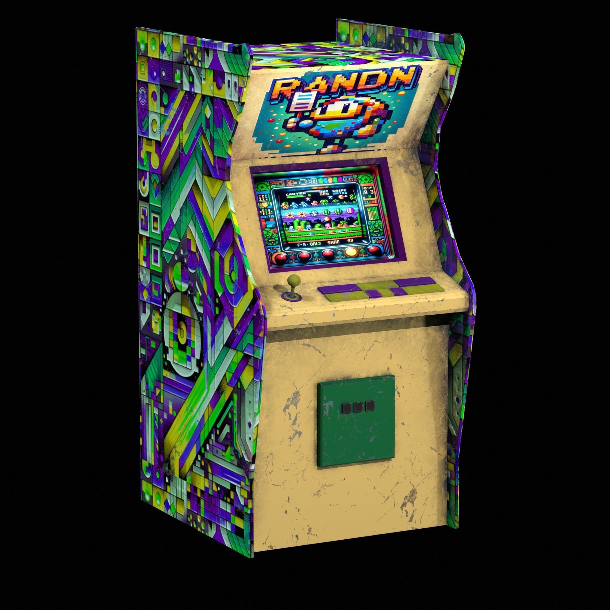 Game Machine Low-poly 3D model_2