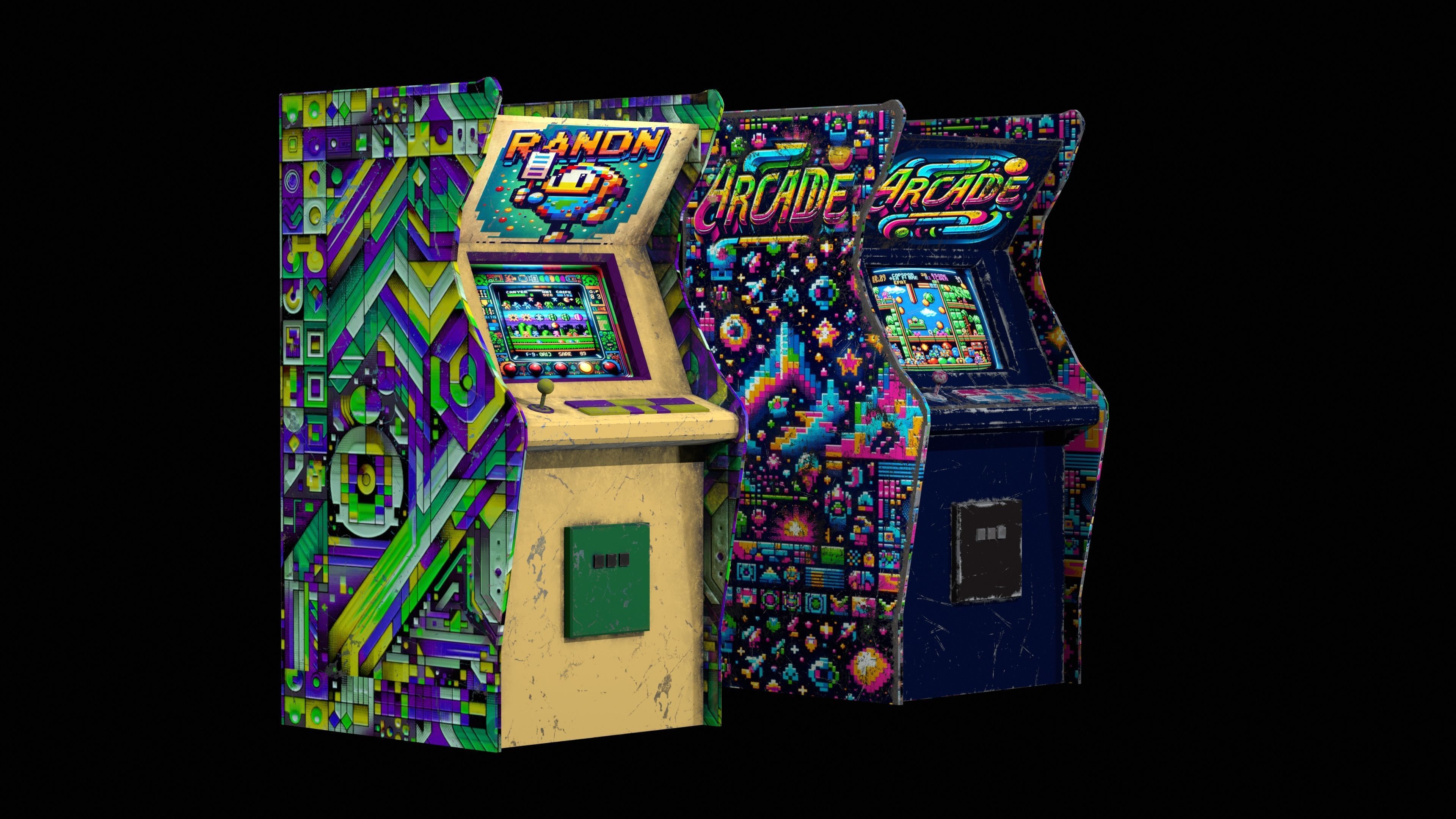 Game Machine Low-poly 3D model_3