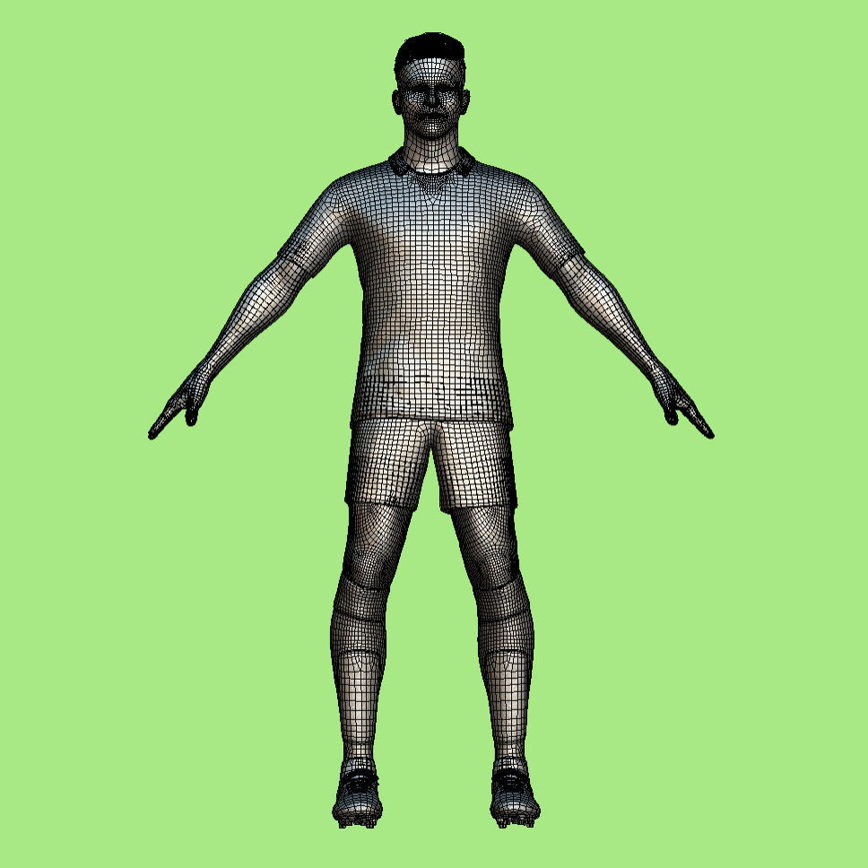 T-Pose Rigged Alvarez Manchester City 23-24 3D model_6