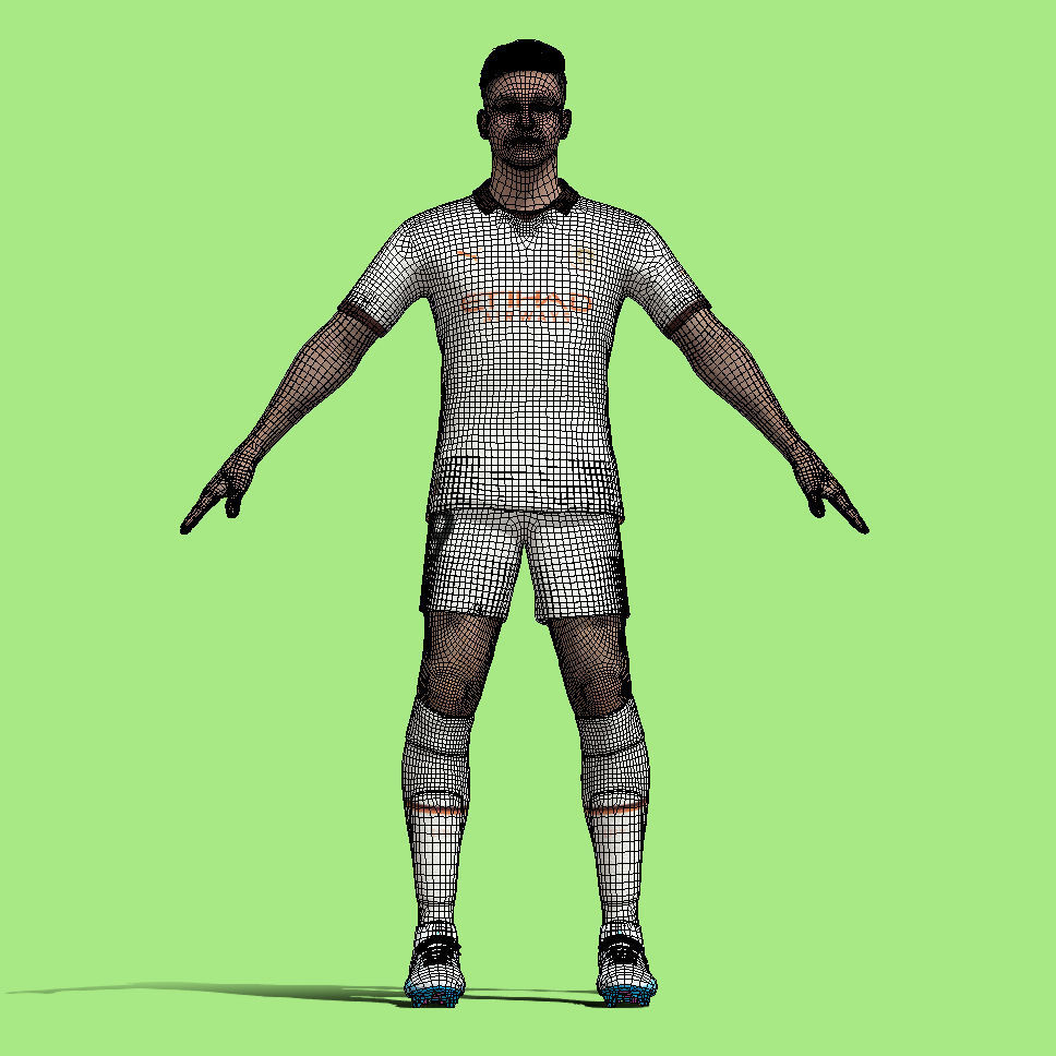 T-Pose Rigged Alvarez Manchester City 23-24 3D model_7