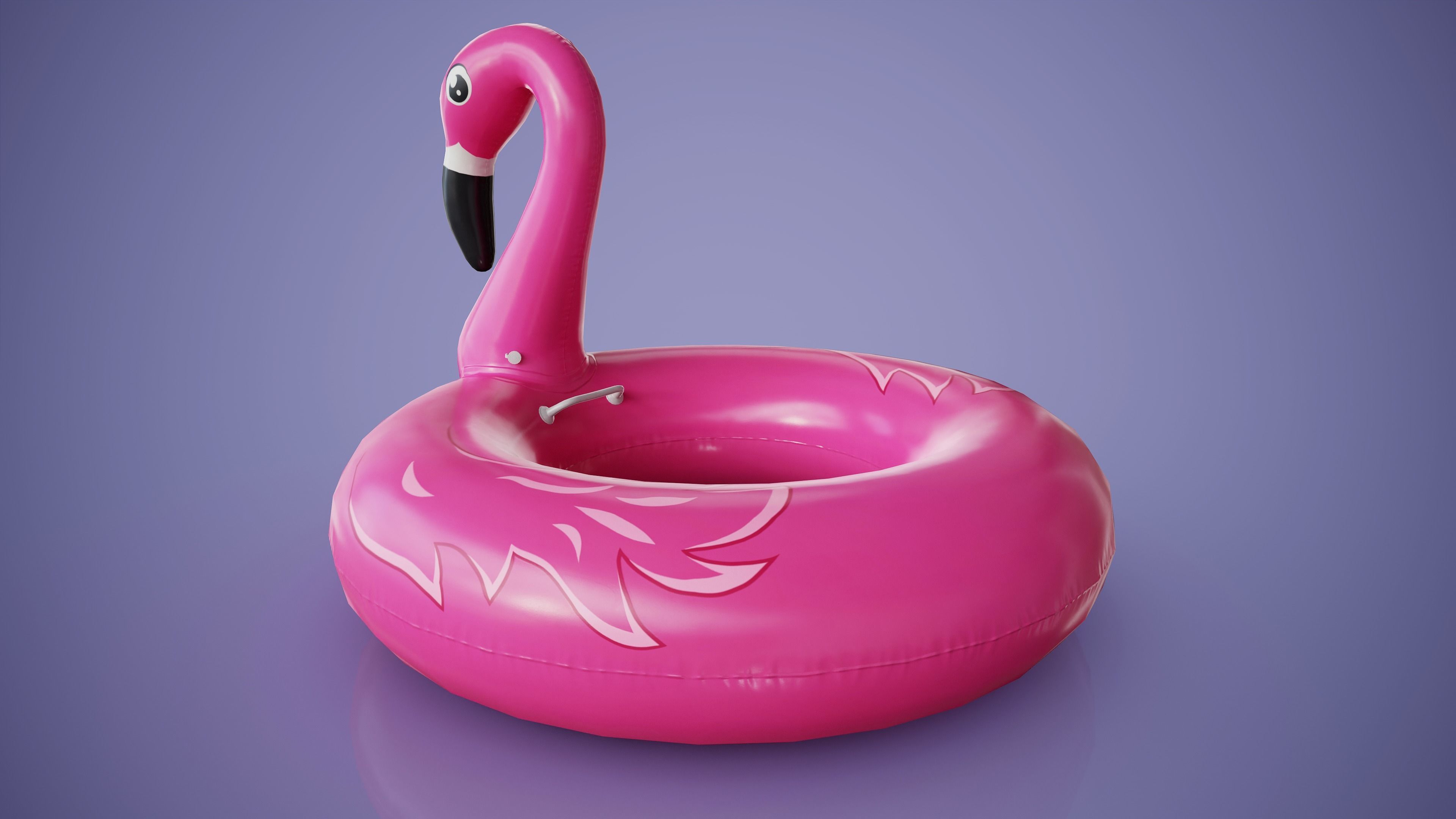 Inflatable Pink Flamingo Toy Low-poly 3D model_6