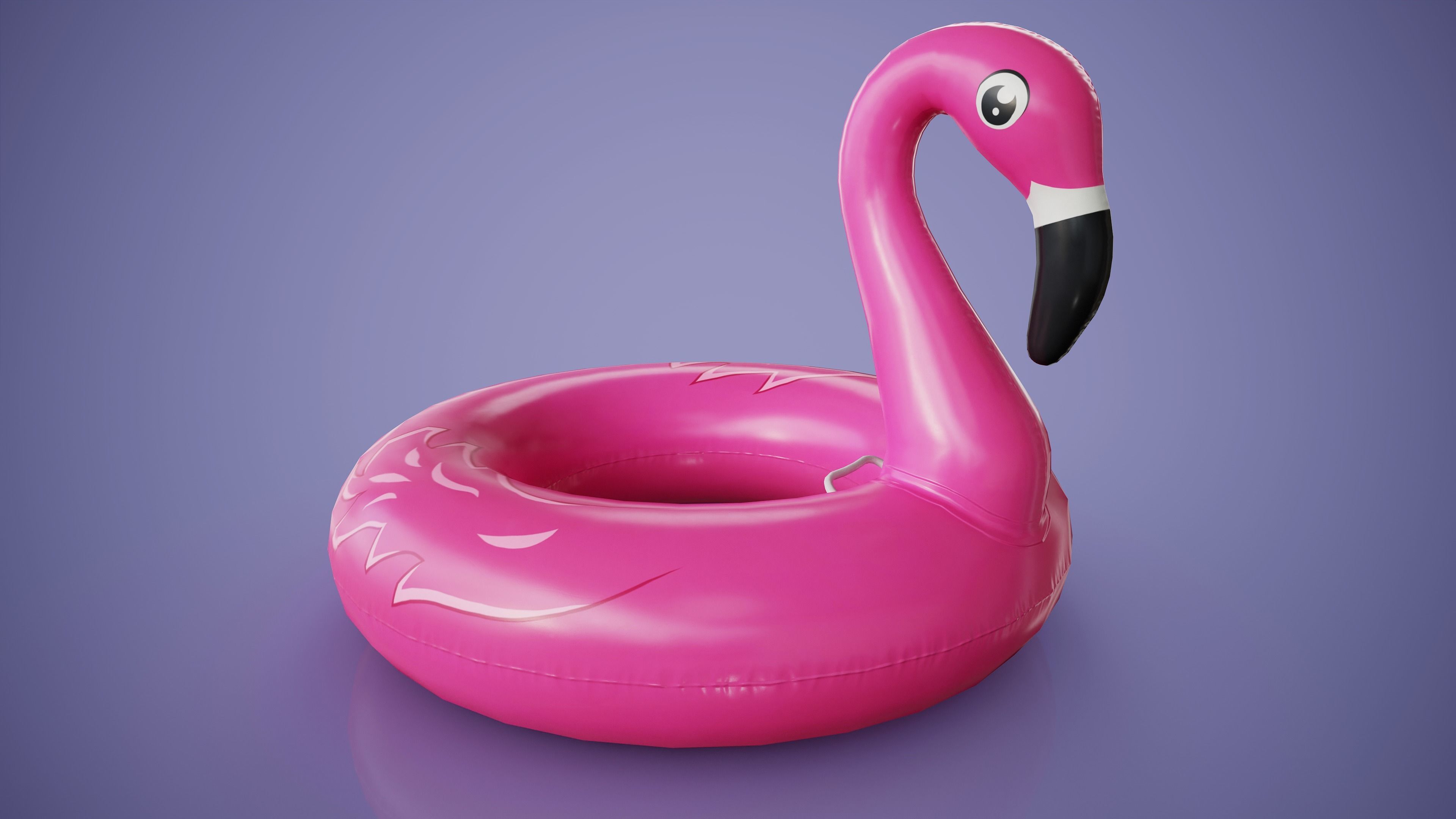 Inflatable Pink Flamingo Toy Low-poly 3D model_4