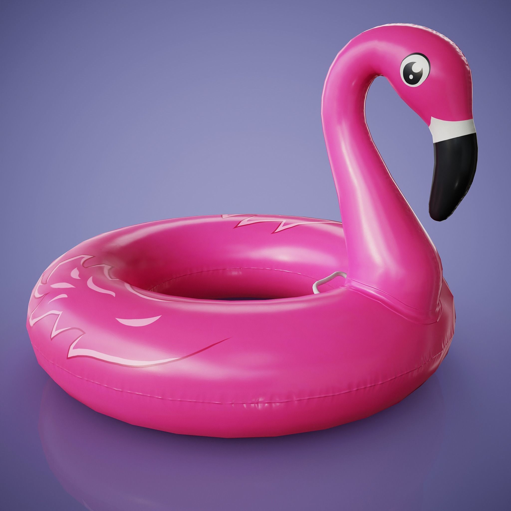 Inflatable Pink Flamingo Toy Low-poly 3D model_2