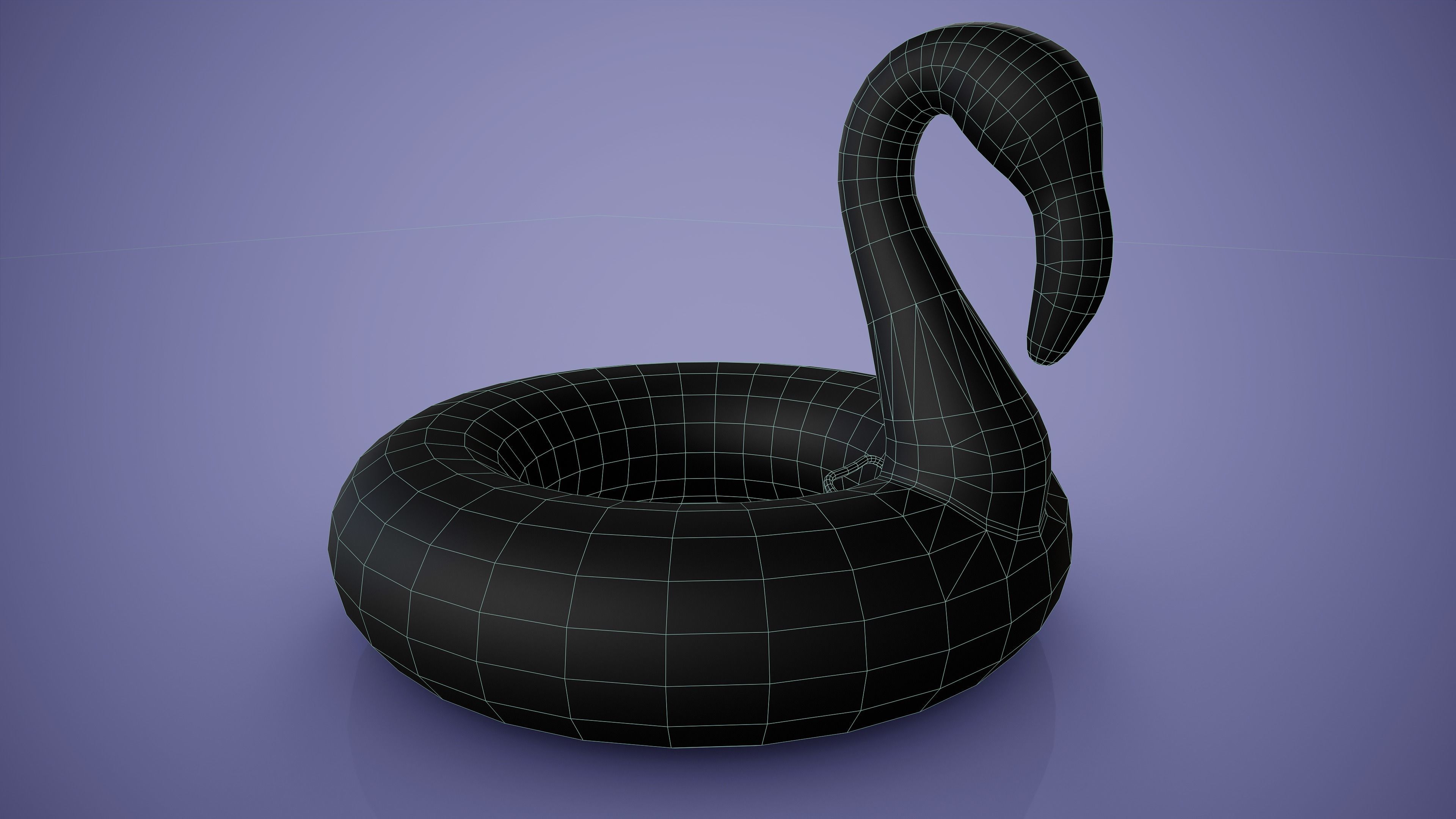 Inflatable Pink Flamingo Toy Low-poly 3D model_5