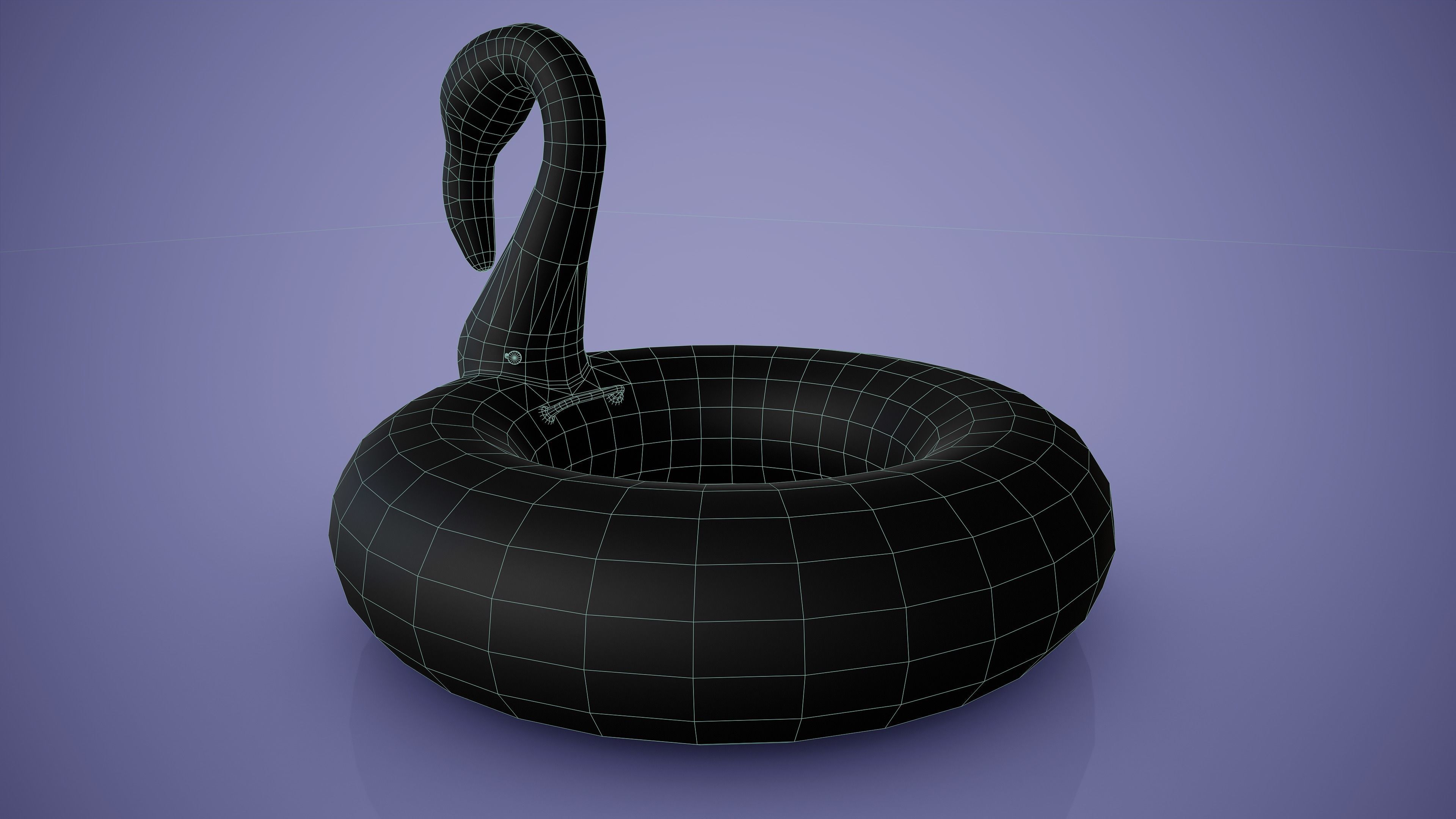 Inflatable Pink Flamingo Toy Low-poly 3D model_7