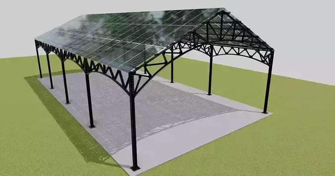 Steel Structure Warehouse - Type-6 3D model