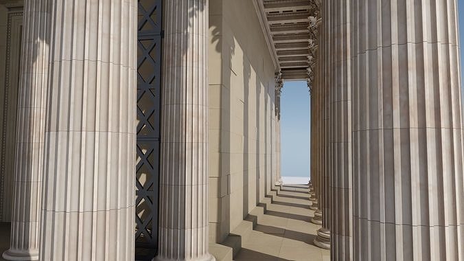 Ancient Greece Temple Low-poly 3D model 3