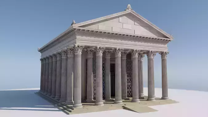 Ancient Greece Temple Low-poly 3D model