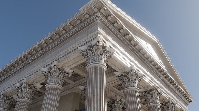 Ancient Greece Temple Low-poly 3D model 2