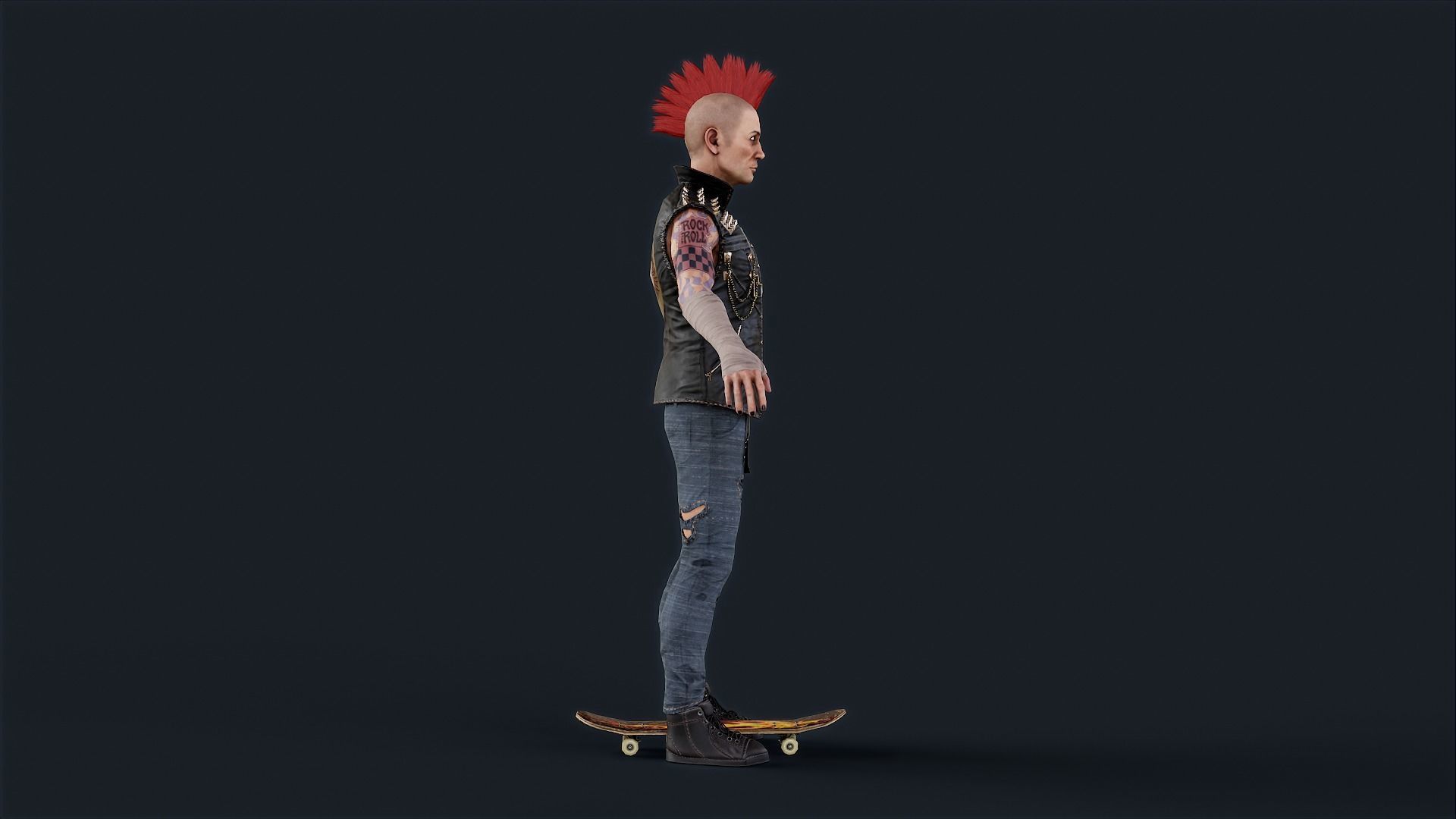 Punk 1 Rock and Roll Low-poly 3D model_14