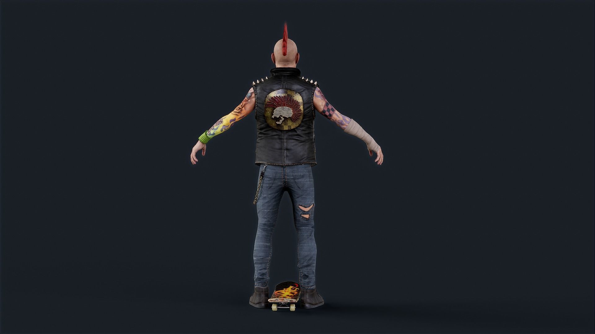 Punk 1 Rock and Roll Low-poly 3D model_16