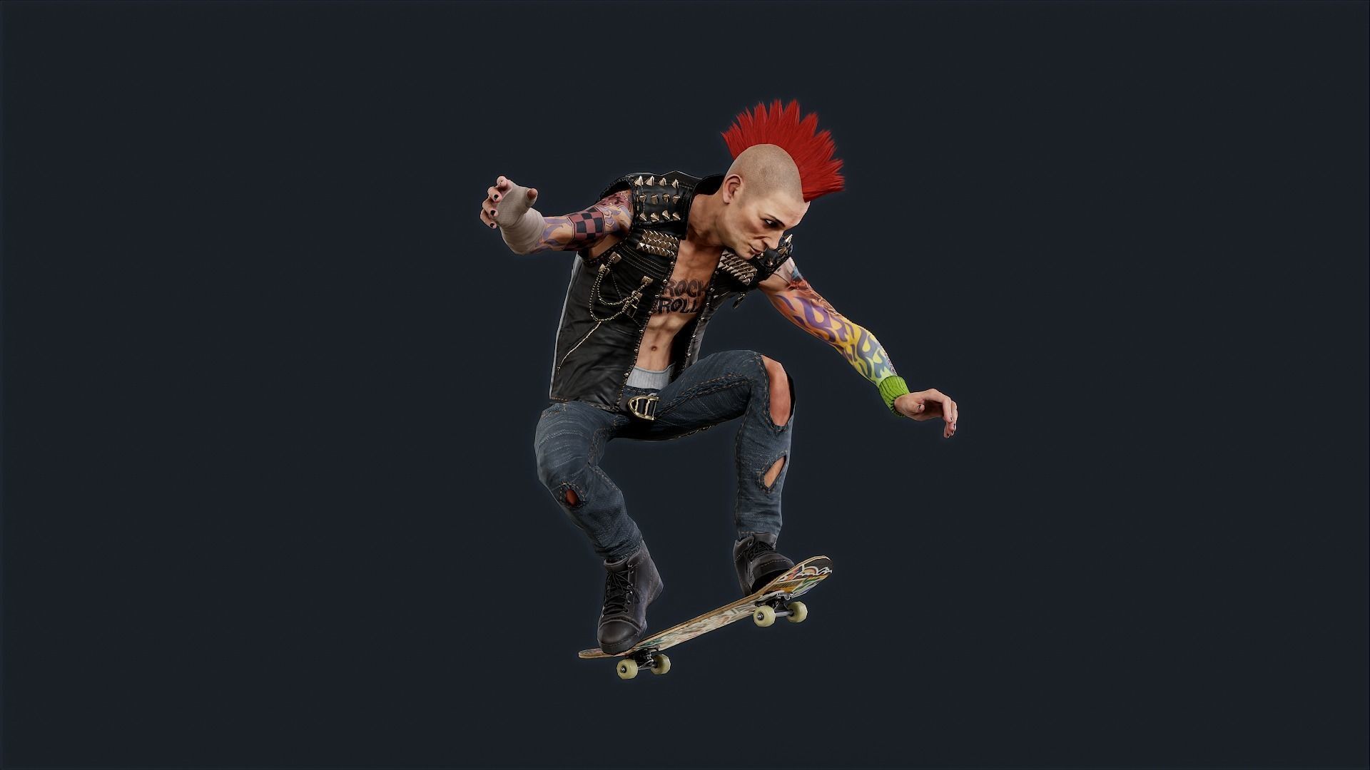 Punk 1 Rock and Roll Low-poly 3D model_4