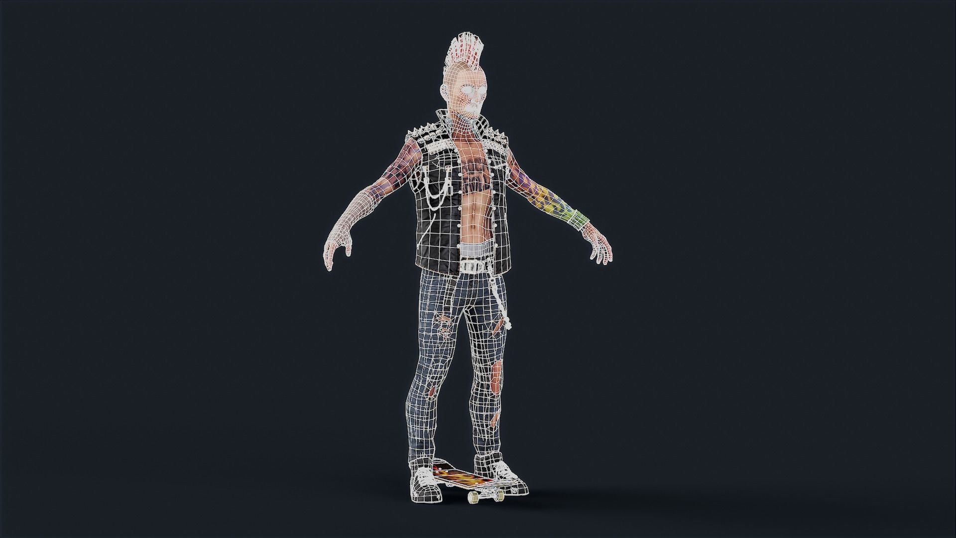 Punk 1 Rock and Roll Low-poly 3D model_18