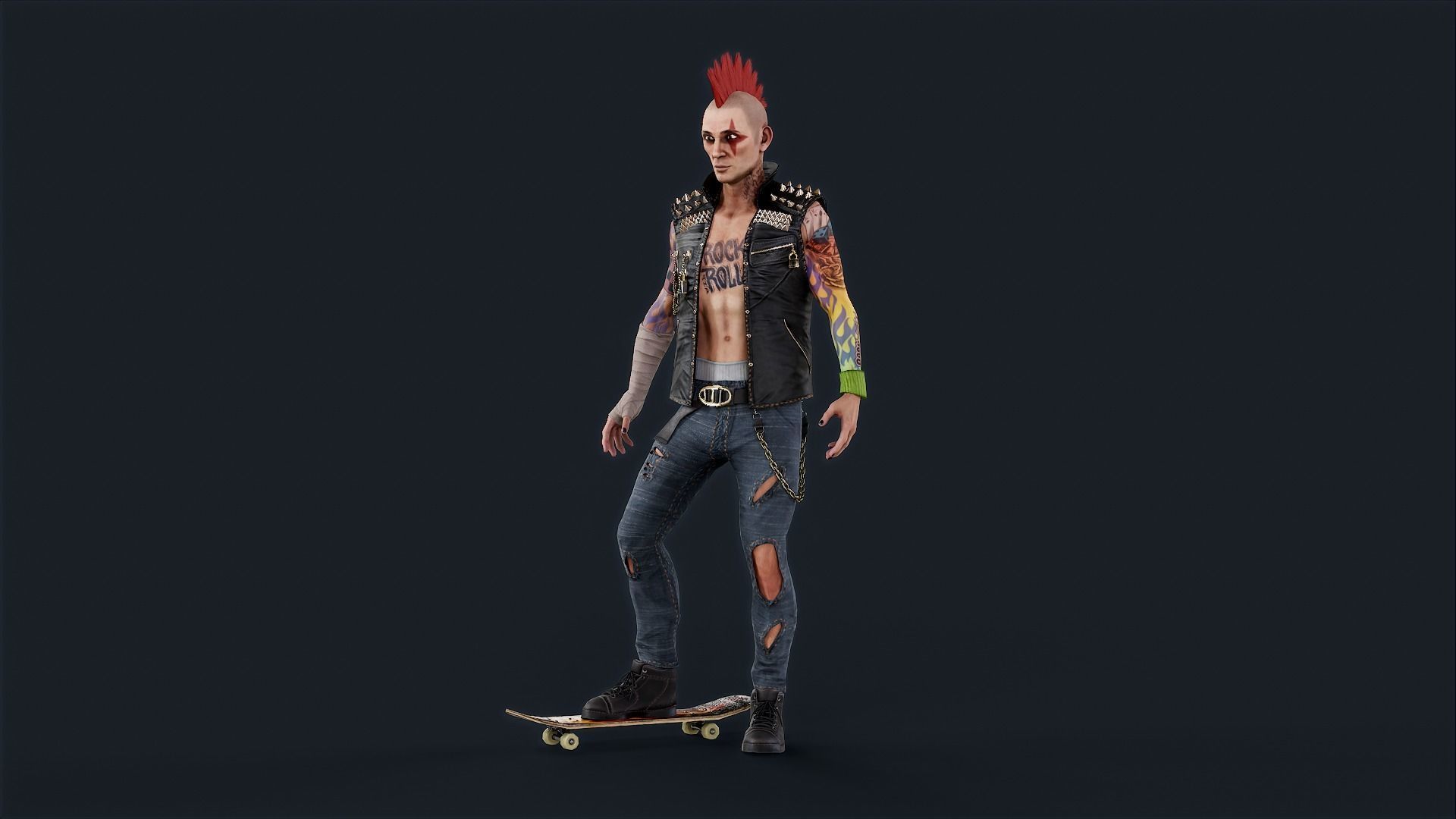 Punk 1 Rock and Roll Low-poly 3D model_12
