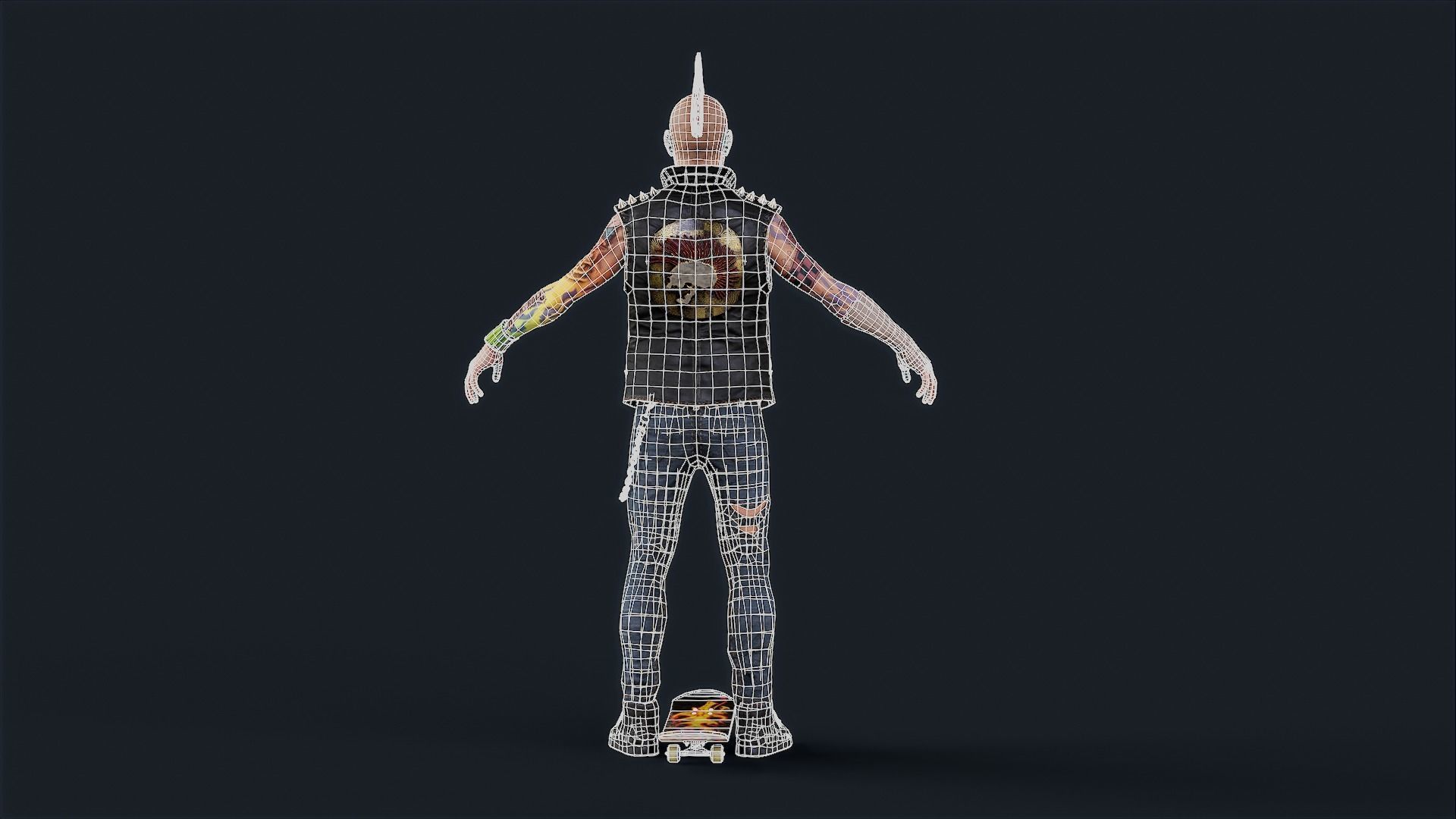 Punk 1 Rock and Roll Low-poly 3D model_22