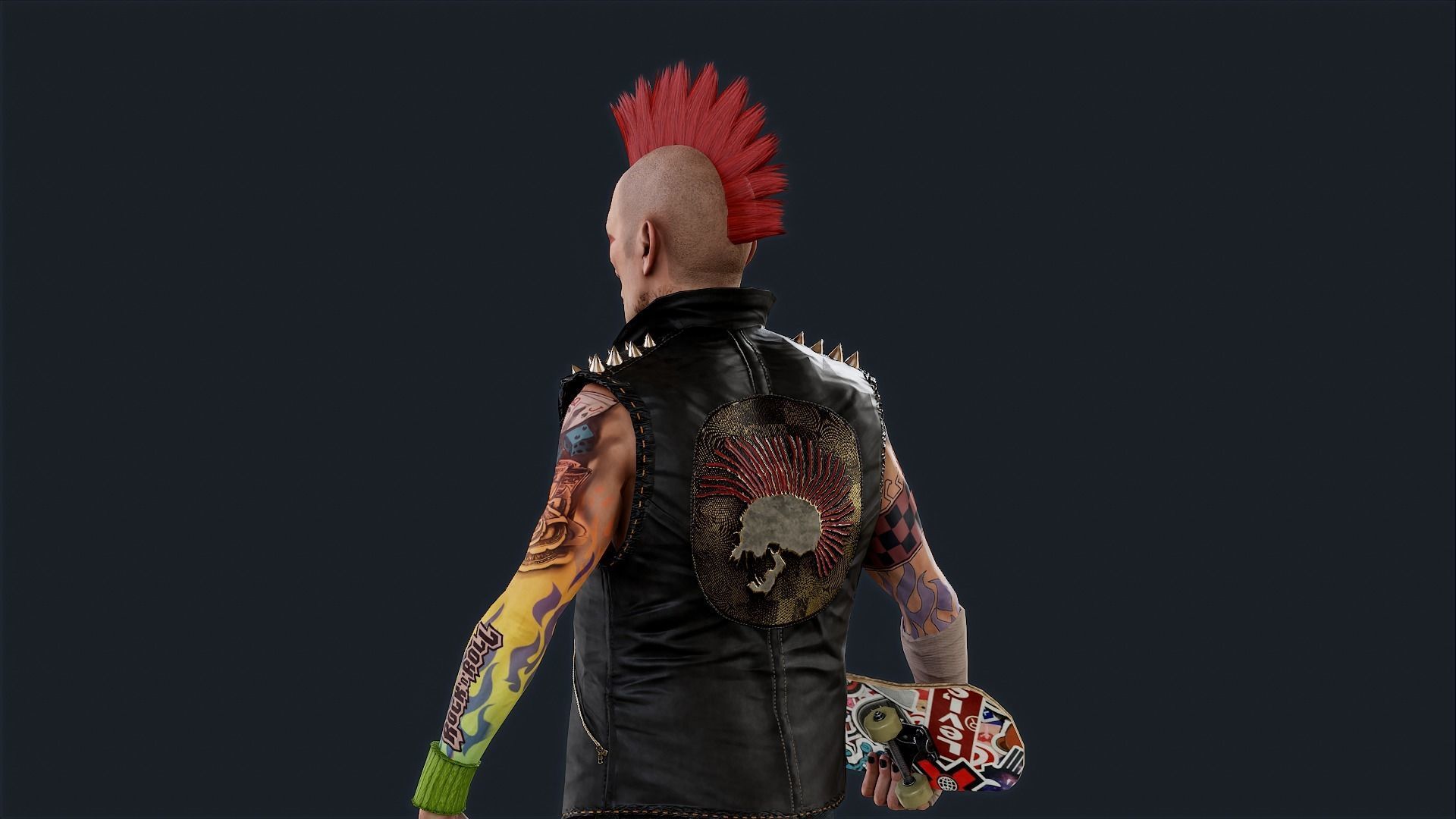 Punk 1 Rock and Roll Low-poly 3D model_9