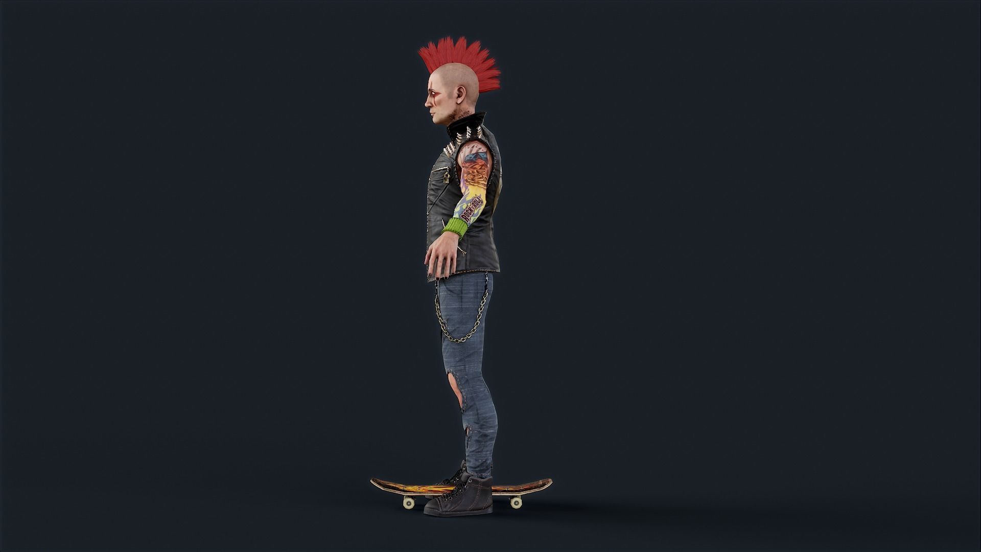 Punk 1 Rock and Roll Low-poly 3D model_20