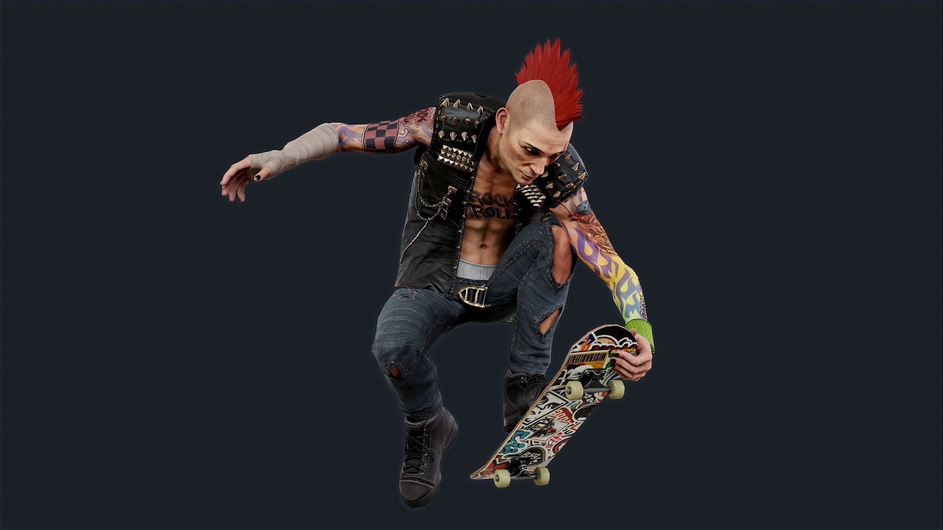 Punk 1 Rock and Roll Low-poly 3D model_3