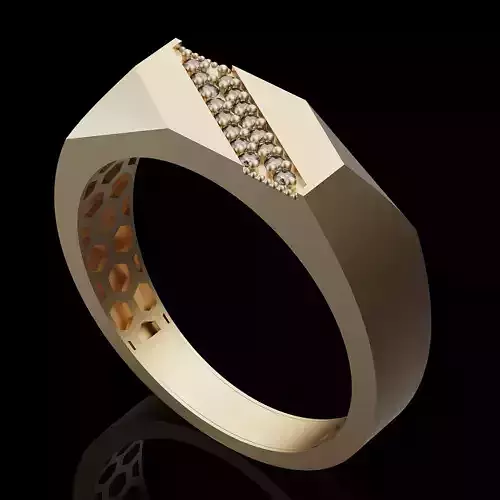 Lux ring silver gold sterling printable jewelry 3D model