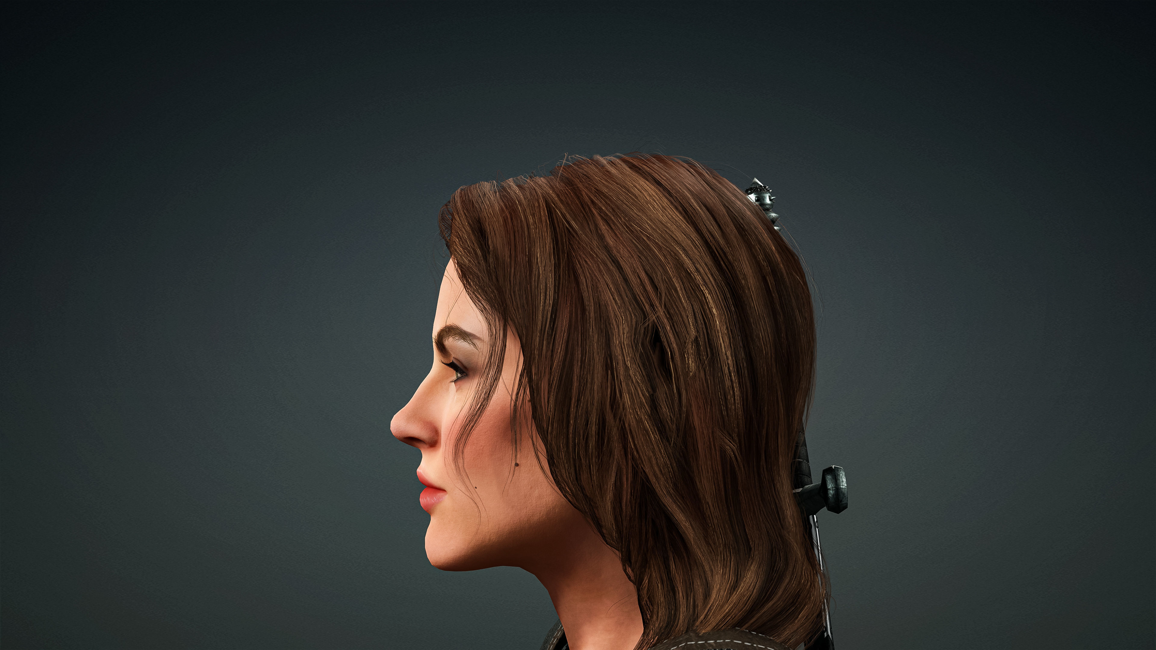 High Quality Realistic Female Warrior Low-poly 3D model_12