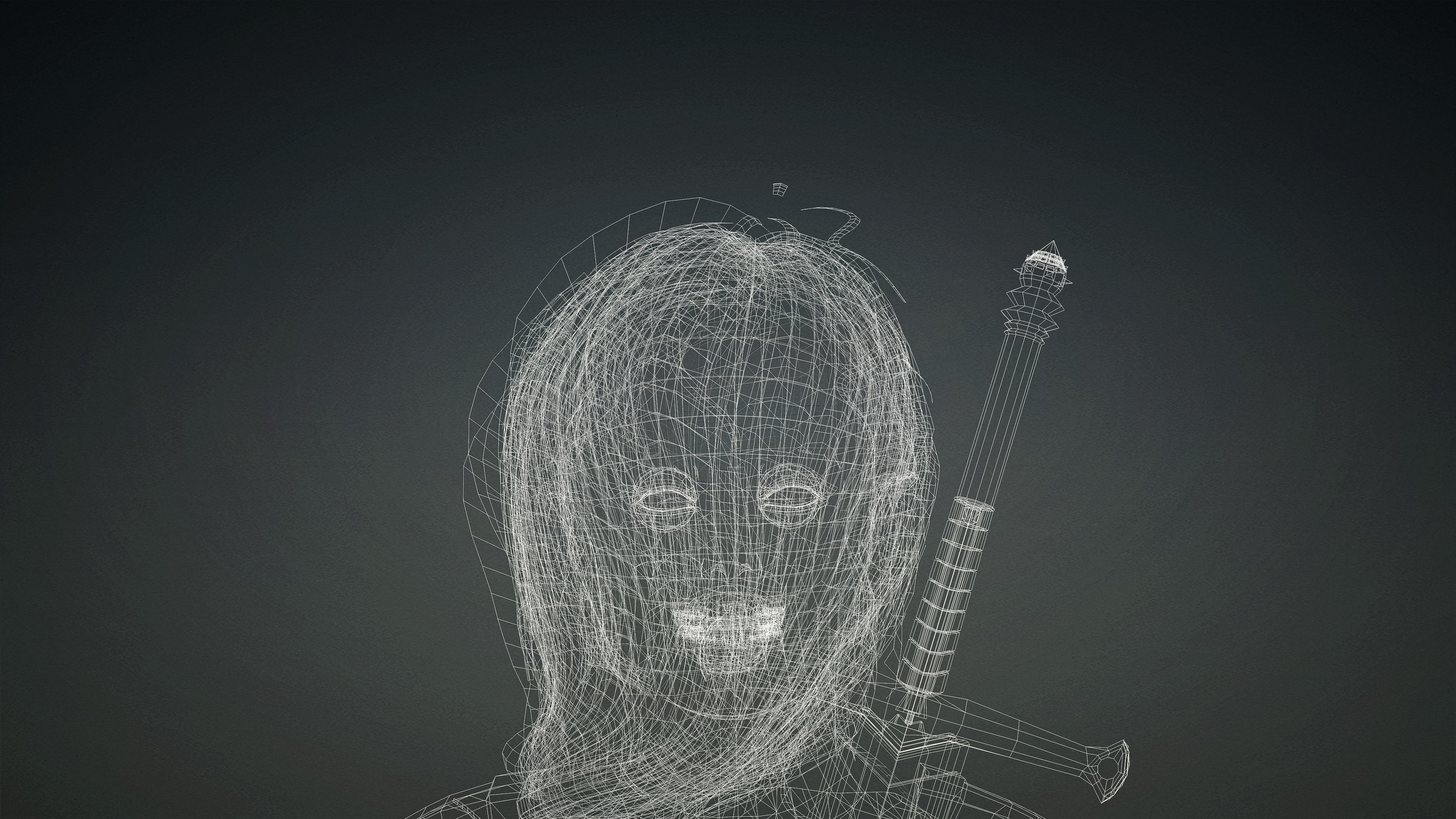 High Quality Realistic Female Warrior Low-poly 3D model_38