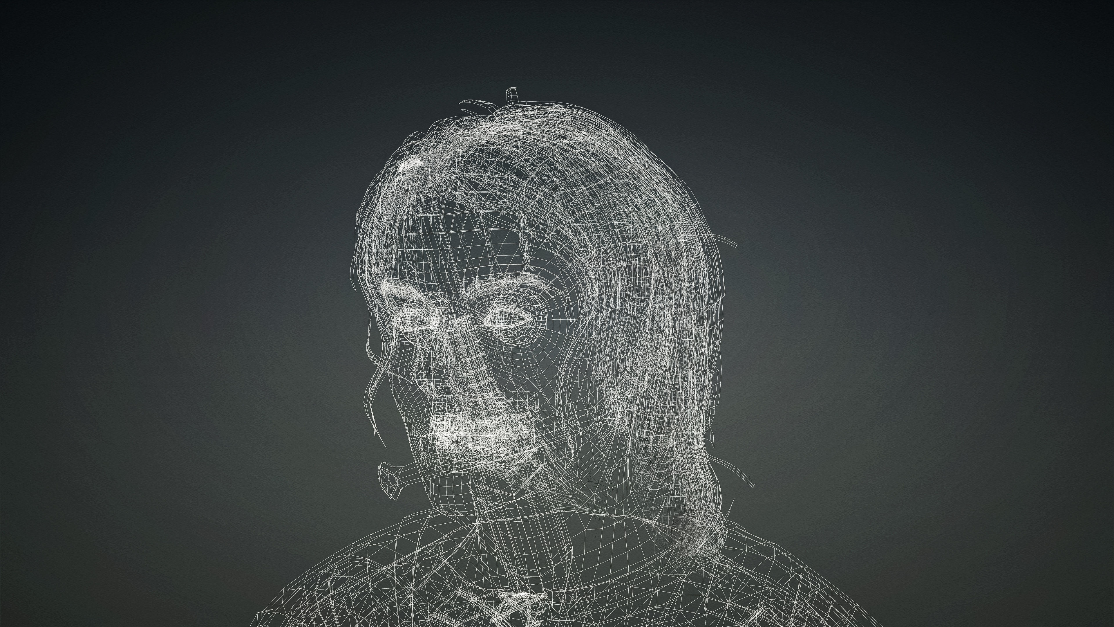 High Quality Realistic Female Warrior Low-poly 3D model_33