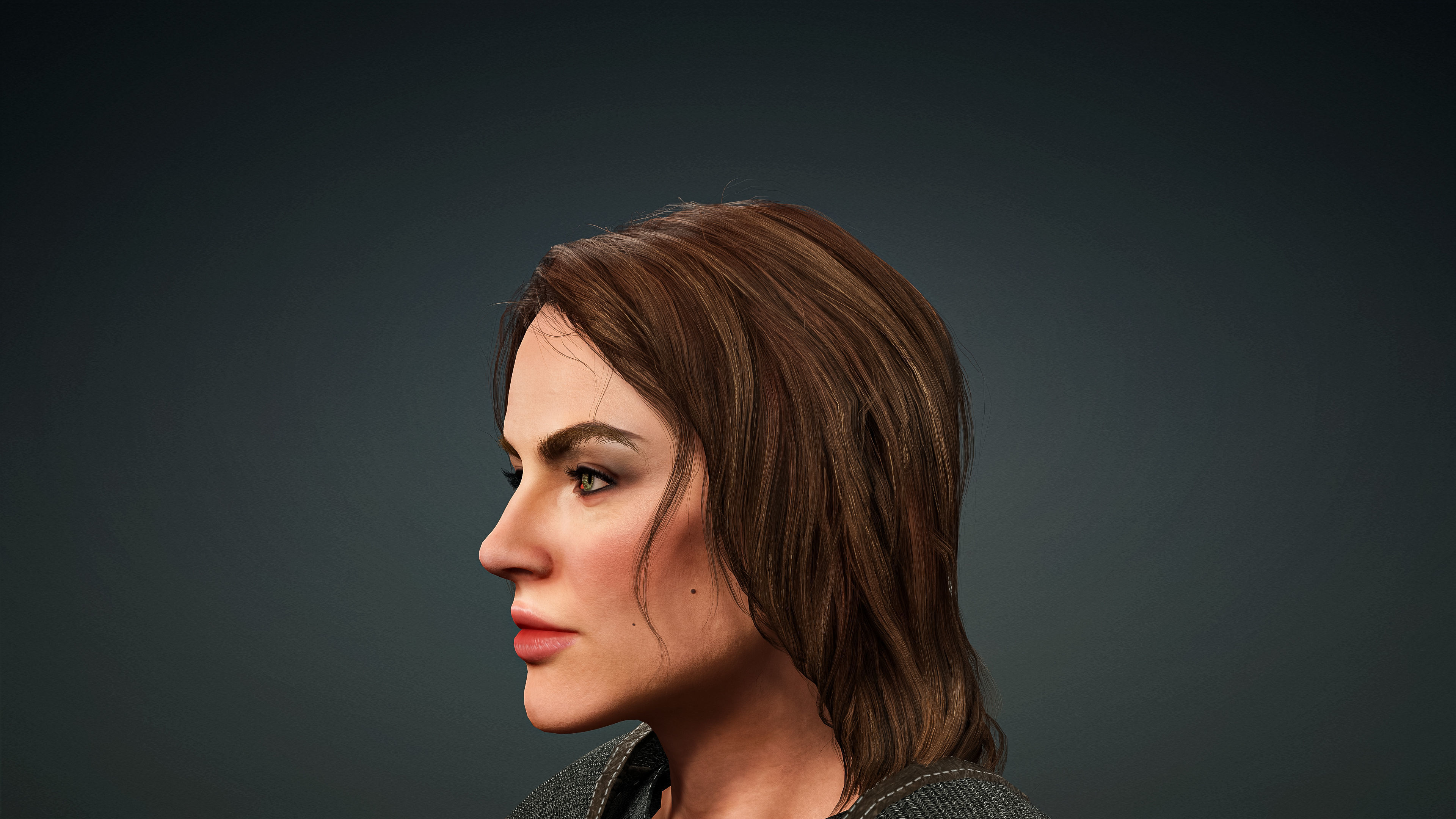 High Quality Realistic Female Warrior Low-poly 3D model_11