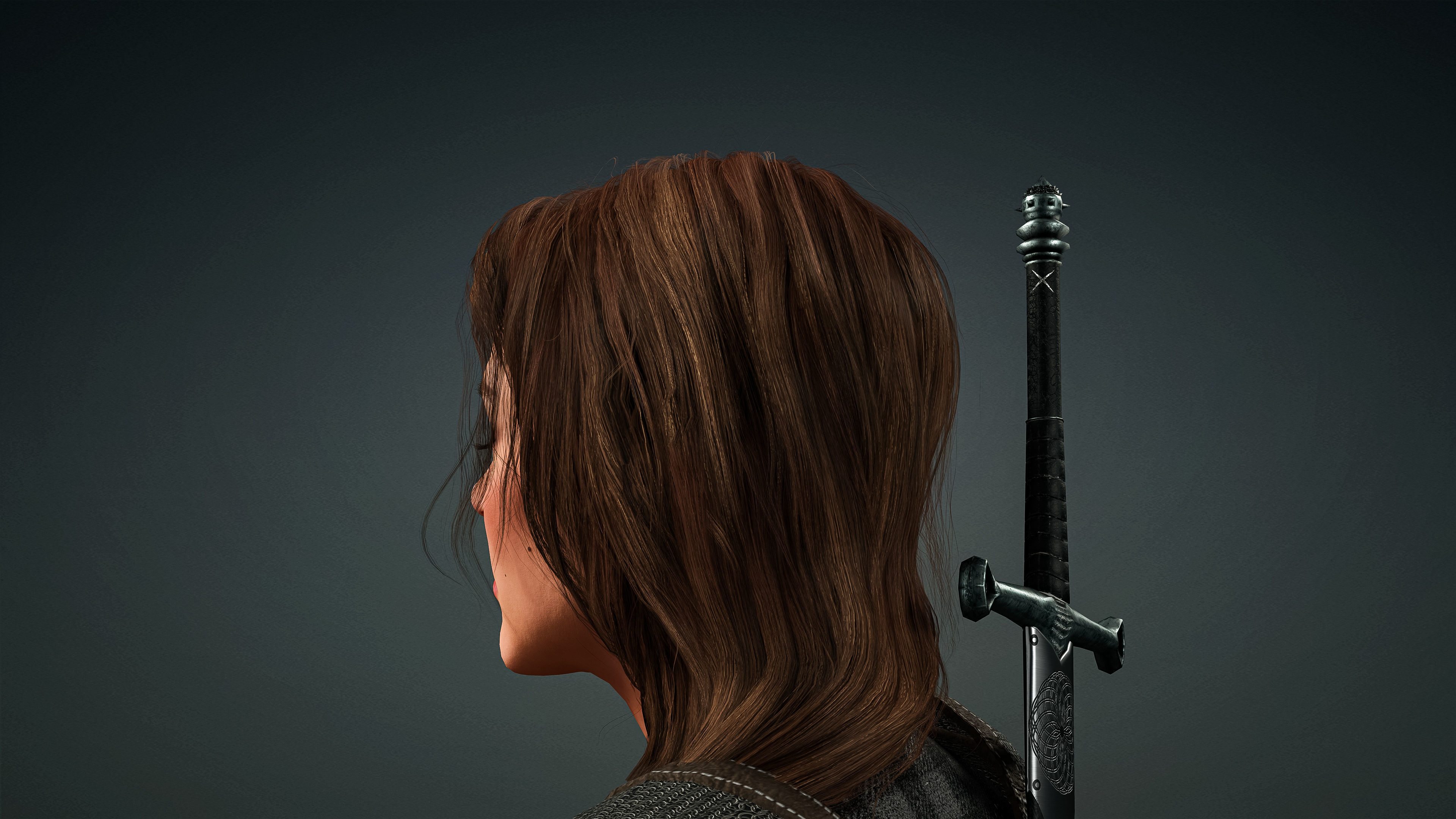 High Quality Realistic Female Warrior Low-poly 3D model_13