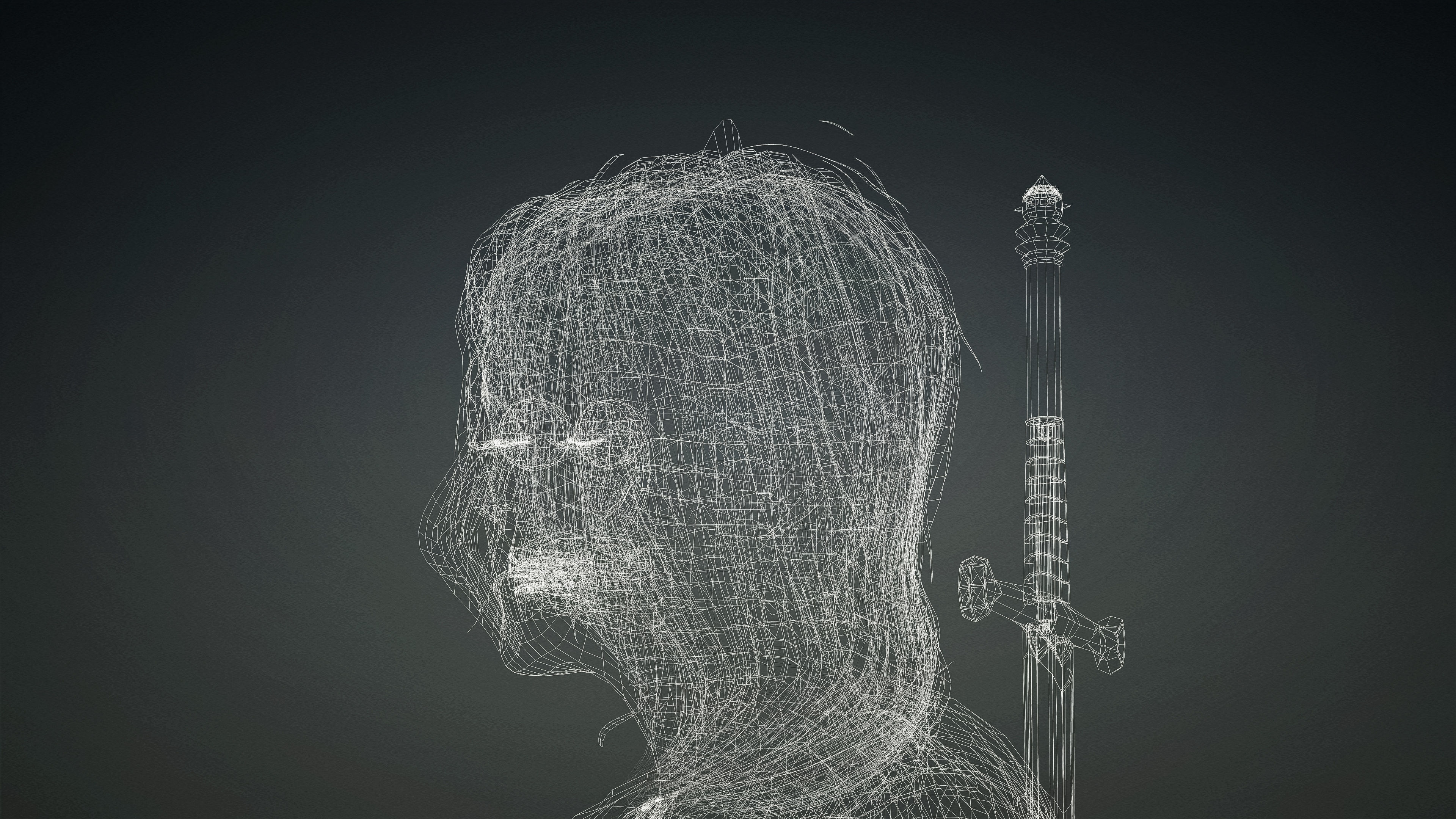 High Quality Realistic Female Warrior Low-poly 3D model_36