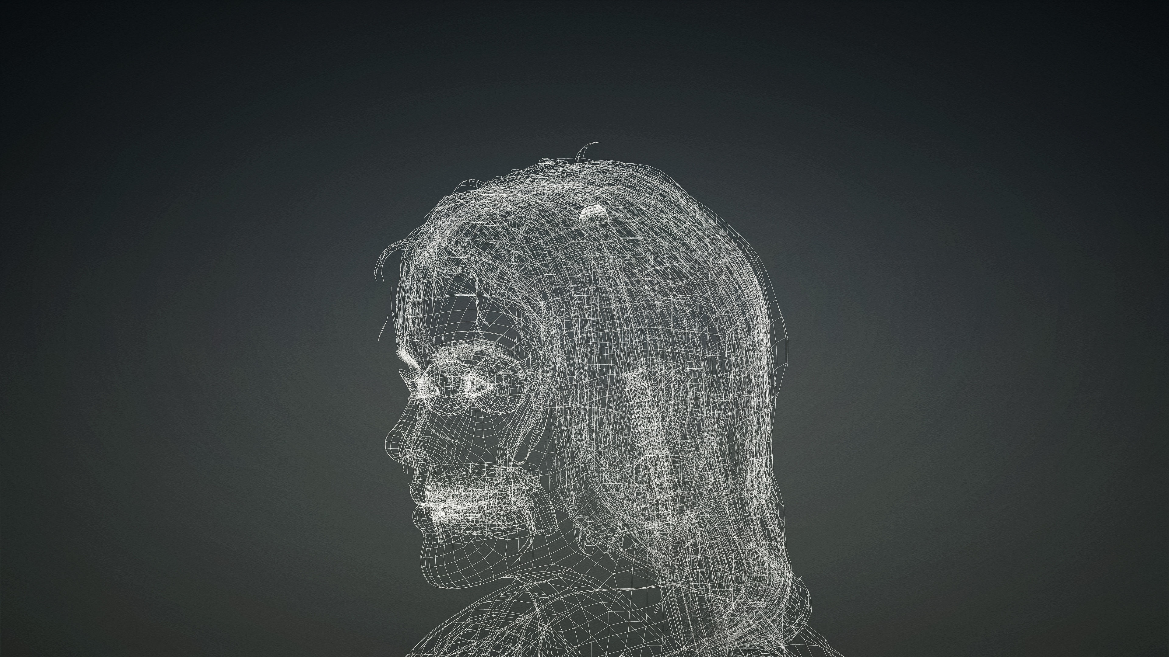 High Quality Realistic Female Warrior Low-poly 3D model_34