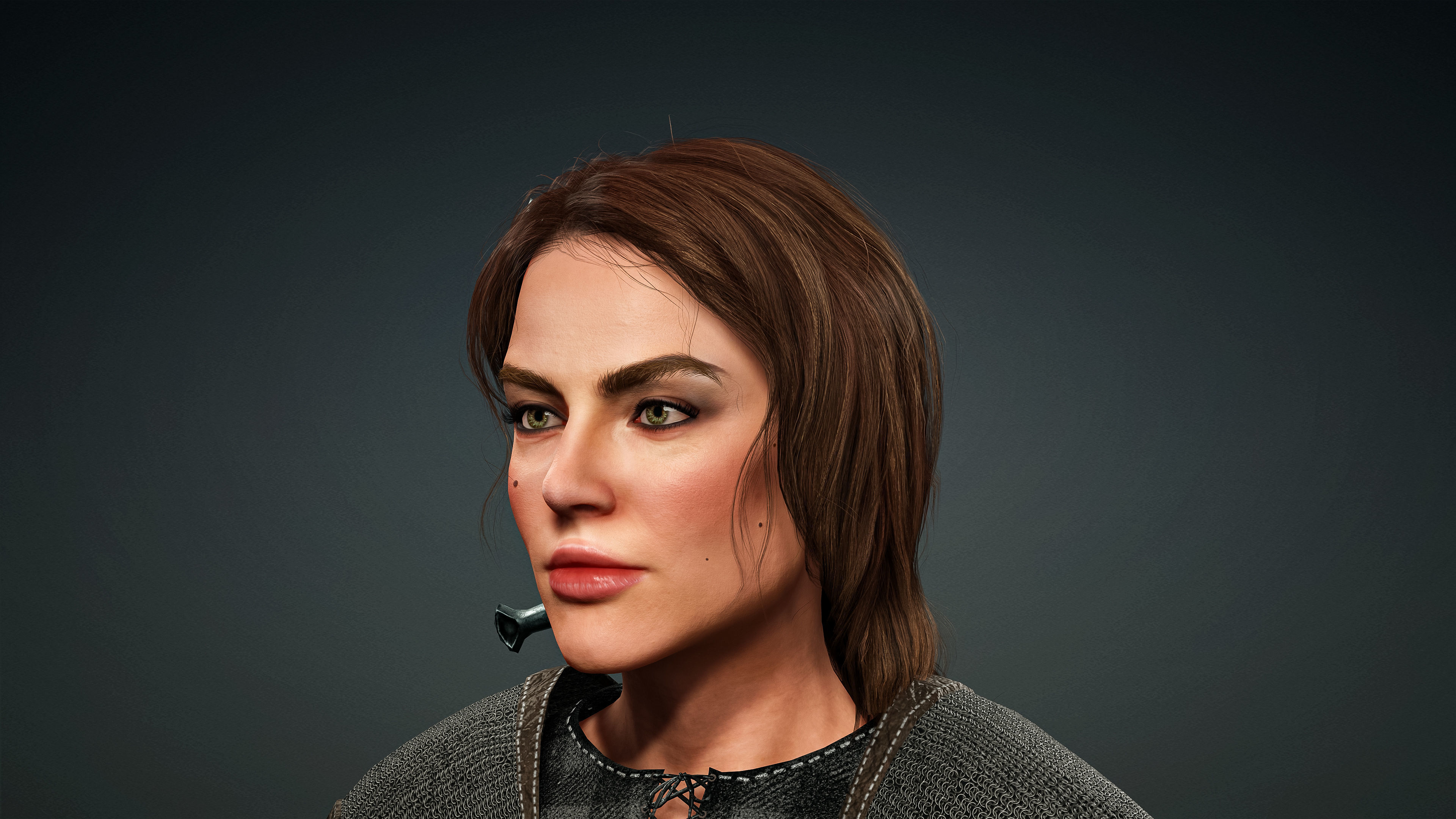 High Quality Realistic Female Warrior Low-poly 3D model_10