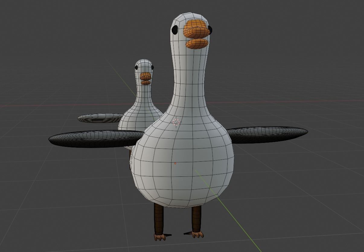 Goose Cartoon Free low-poly 3D model_3