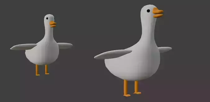Goose Cartoon Free low-poly 3D model