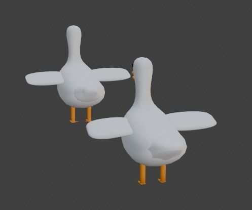 Goose Cartoon Free low-poly 3D model_4