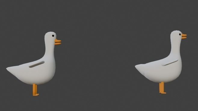 Goose Cartoon Free low-poly 3D model_5
