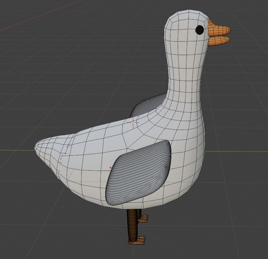 Goose Cartoon Free low-poly 3D model_7