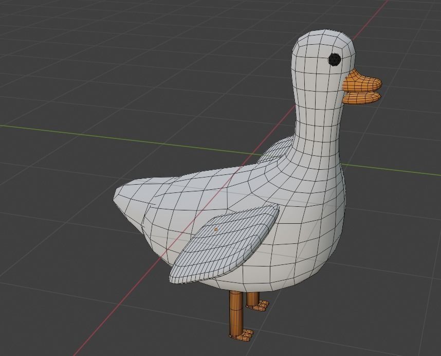 Goose Cartoon Free low-poly 3D model_6
