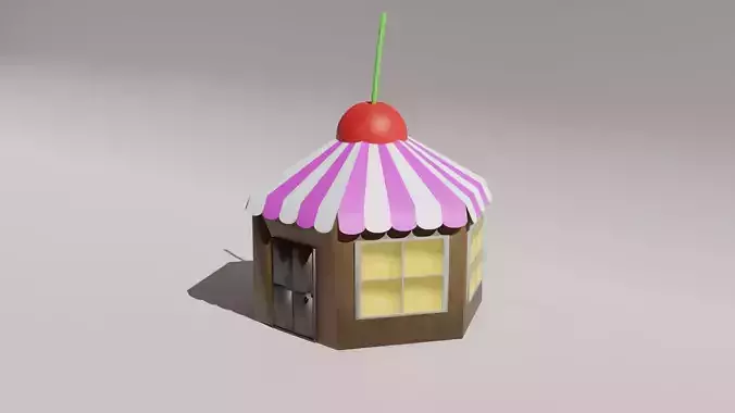 Low poly Cake shop Low-poly 3D model